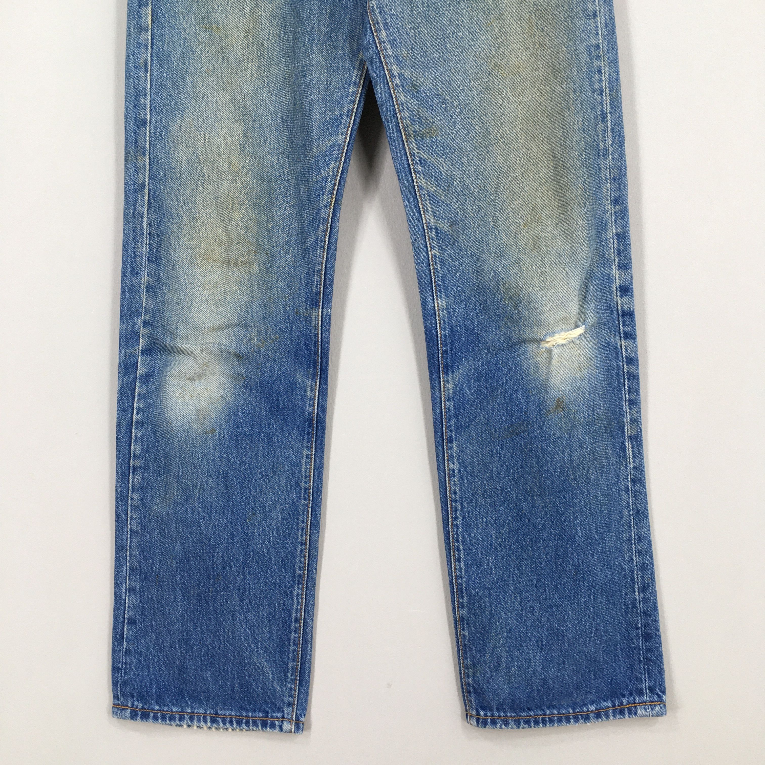 Levi's Size 27x30 Vintage 90s Levi's 501 Faded Blue Jeans S409 Size 27" / US 4 / IT 40 - 4 Thumbnail