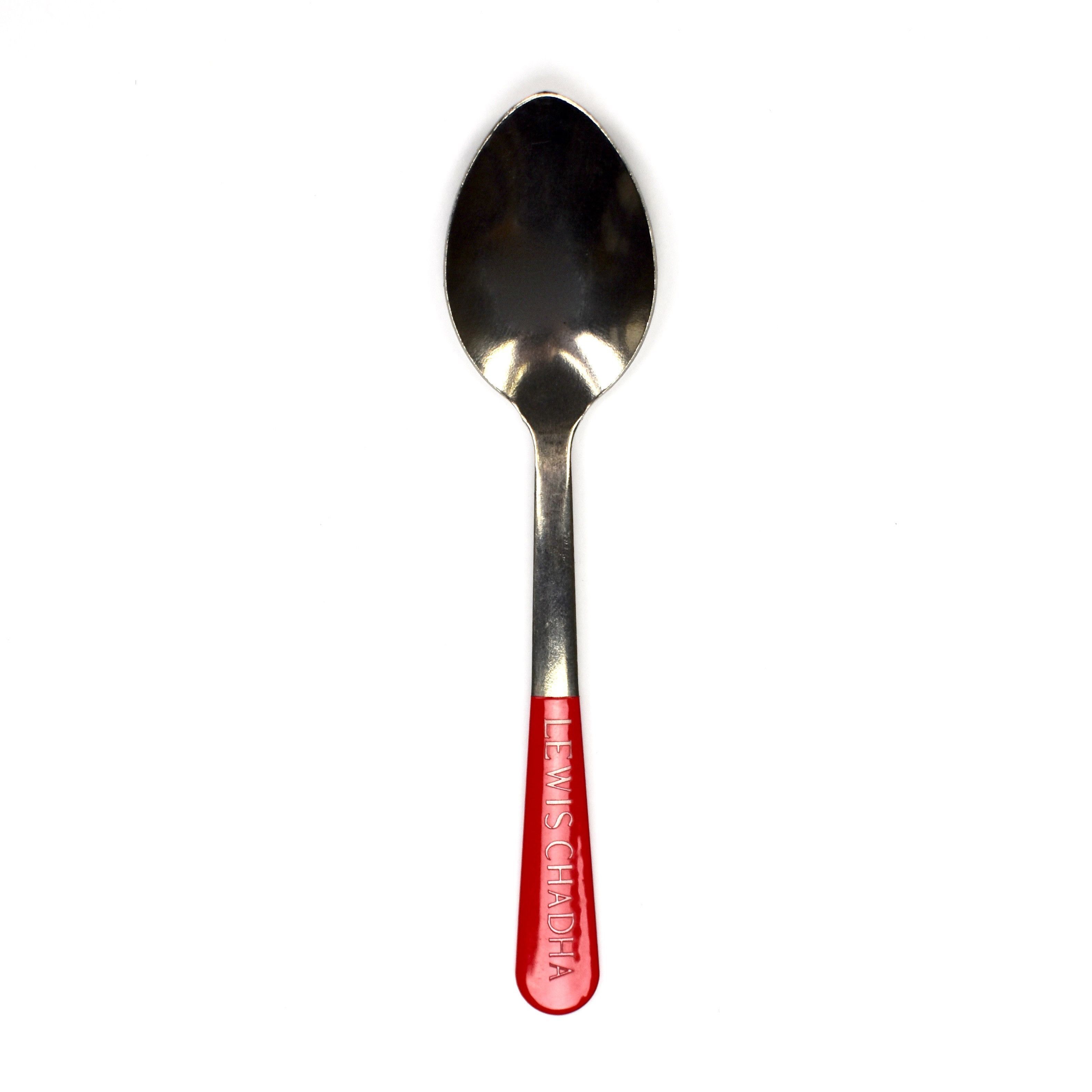 Lewis Chadha Fashion House Rasberry Sorbet Powder Coated Spoon Size ONE SIZE - 1 Preview