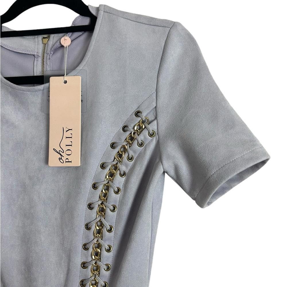 Designer Oh Polly l NWT Top Of The Chain Suede Mini Dress in Lilac 4 Size S / US 4 / IT 40 - 4 Thumbnail