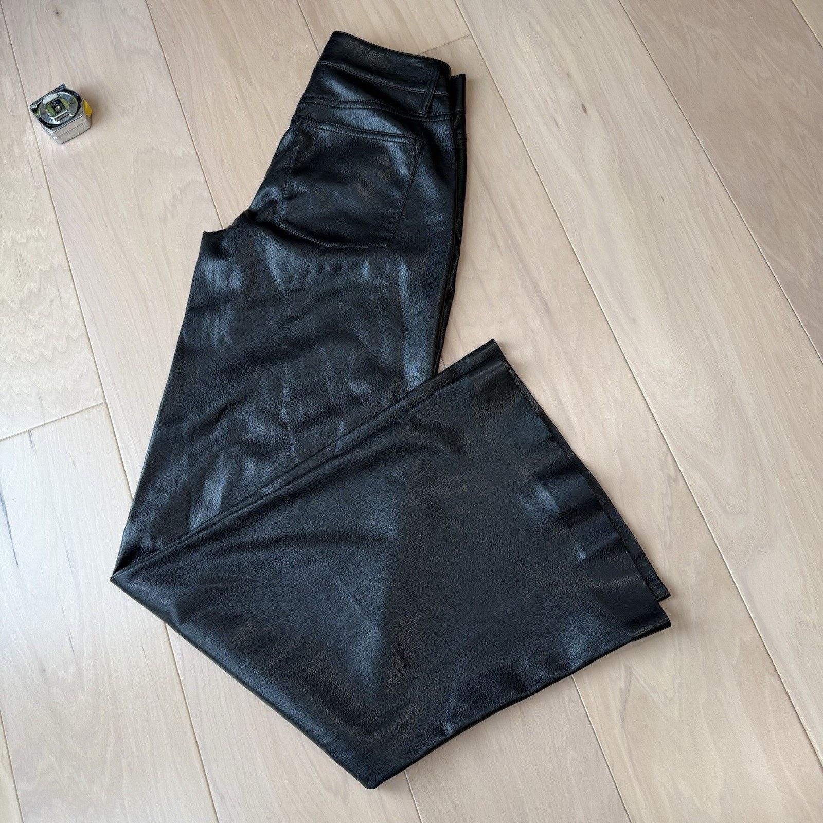 Alice + Olivia Alice Olivia Faux Leather Pants Women's 0 Black Wide Leg Size 26" / US 2 / IT 38 - 9 Thumbnail