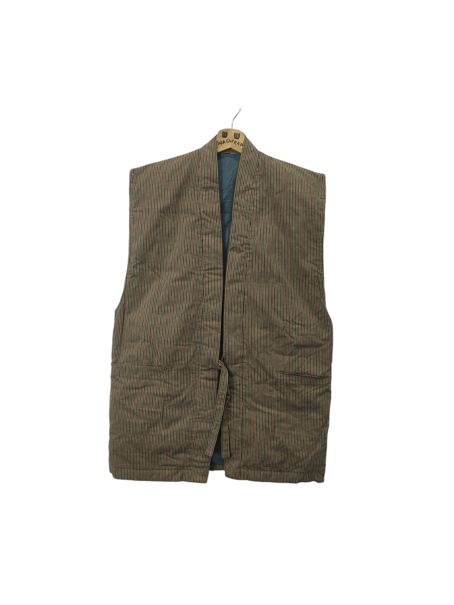 Japanese Brand TINY STRIPES PUFFER KIMONO VEST JACKET Size US M / EU 48-50 / 2 - 1 Thumbnail