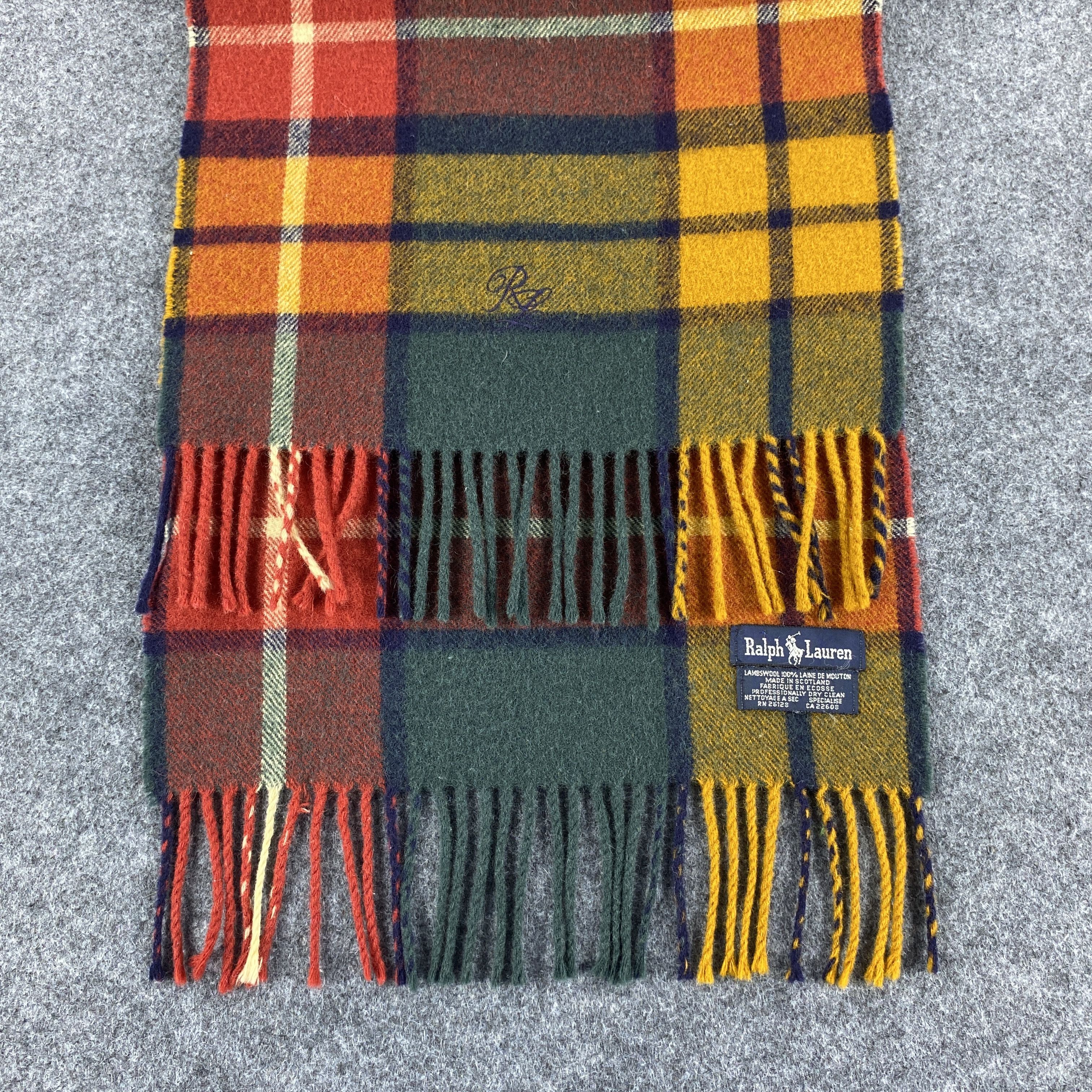 Polo Ralph Lauren × Vintage GF10645 Polo Ralph Lauren Scarf Neck Wear Muffler Nova Check Size ONE SIZE - 5 Thumbnail