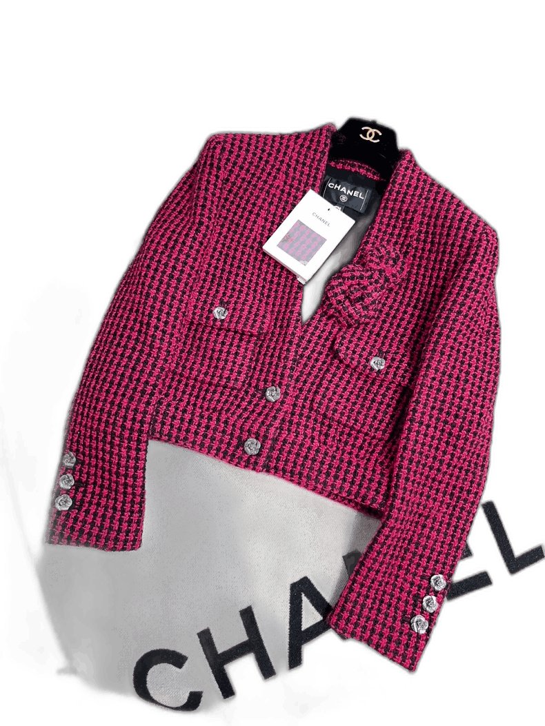 Chanel Chanel Pink Tweed Jacket with Camellia Size M / US 6-8 / IT 42-44 - 1 Thumbnail