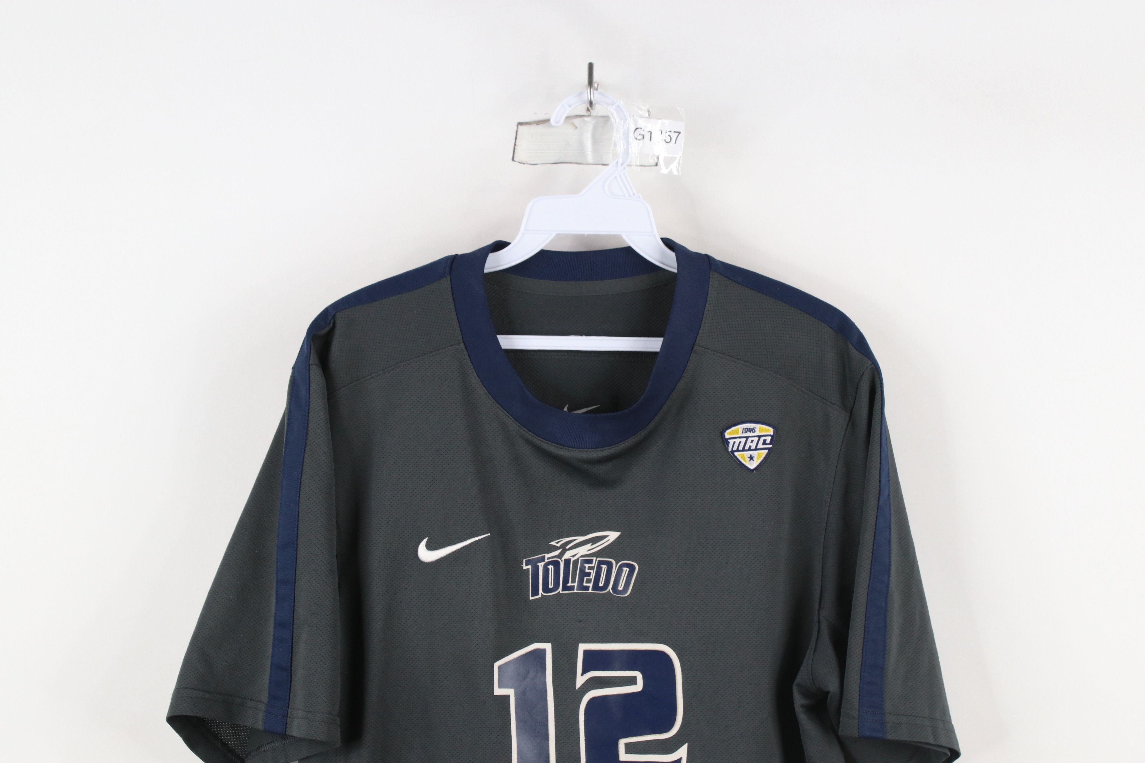 Nike × Vintage Nike Game Worn University of Toledo Soccer Jersey Gray #12 Size US S / EU 44-46 / 1 - 2 Thumbnail