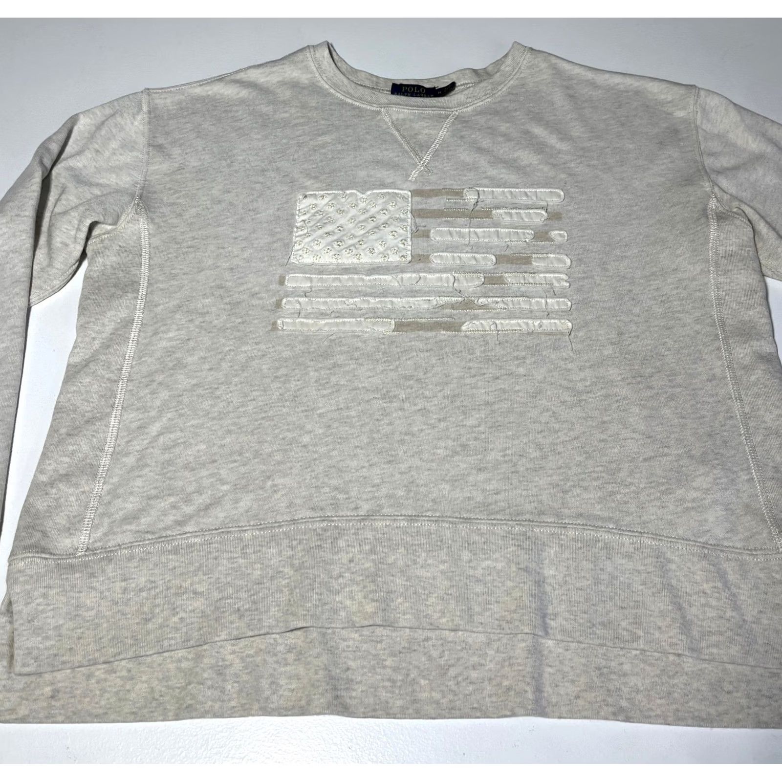 Polo Ralph Lauren Polo Ralph Lauren Pullover Sweatshirt Women’s American Flag Sz M Gray Polo Ralph Lauren Sweatshirt Women’s American Flag M Gray Size M / US 6-8 / IT 42-44 - 4 Thumbnail