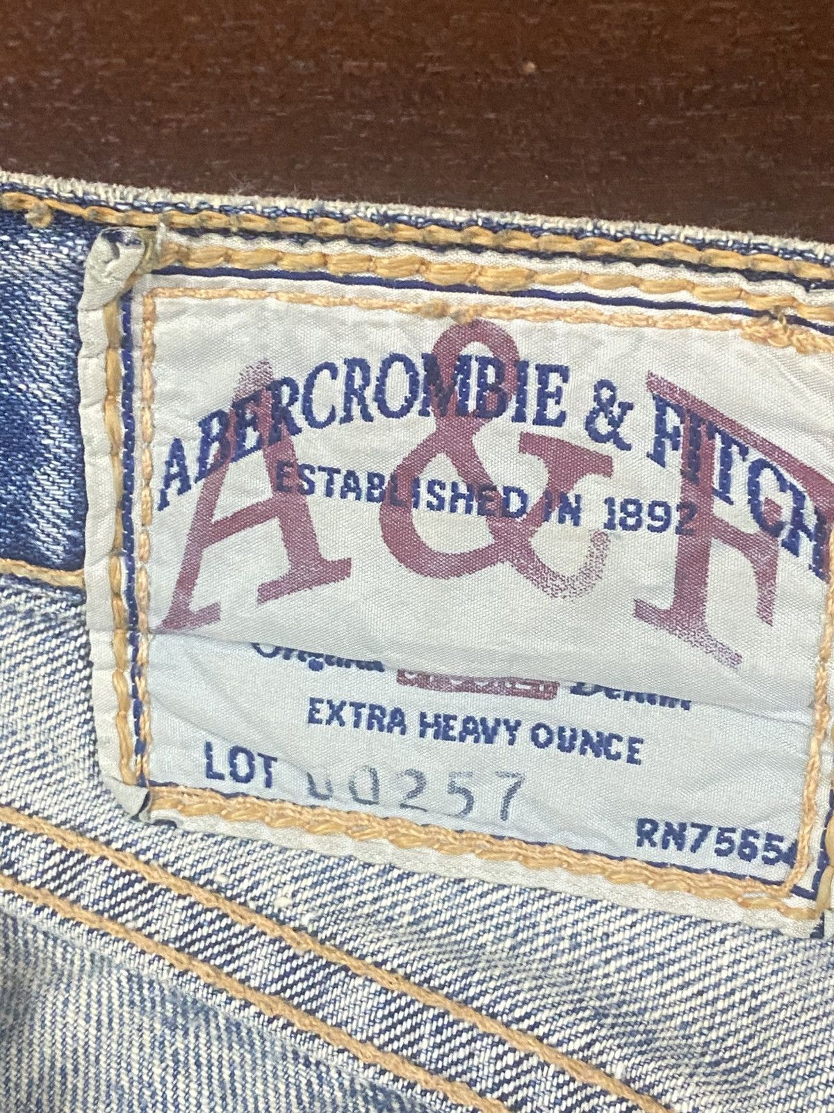 Abercrombie & Fitch Y2k Fitch Baggy Selvedge Vintage distressed mud wash Size US 32 / EU 48 - 19 Thumbnail
