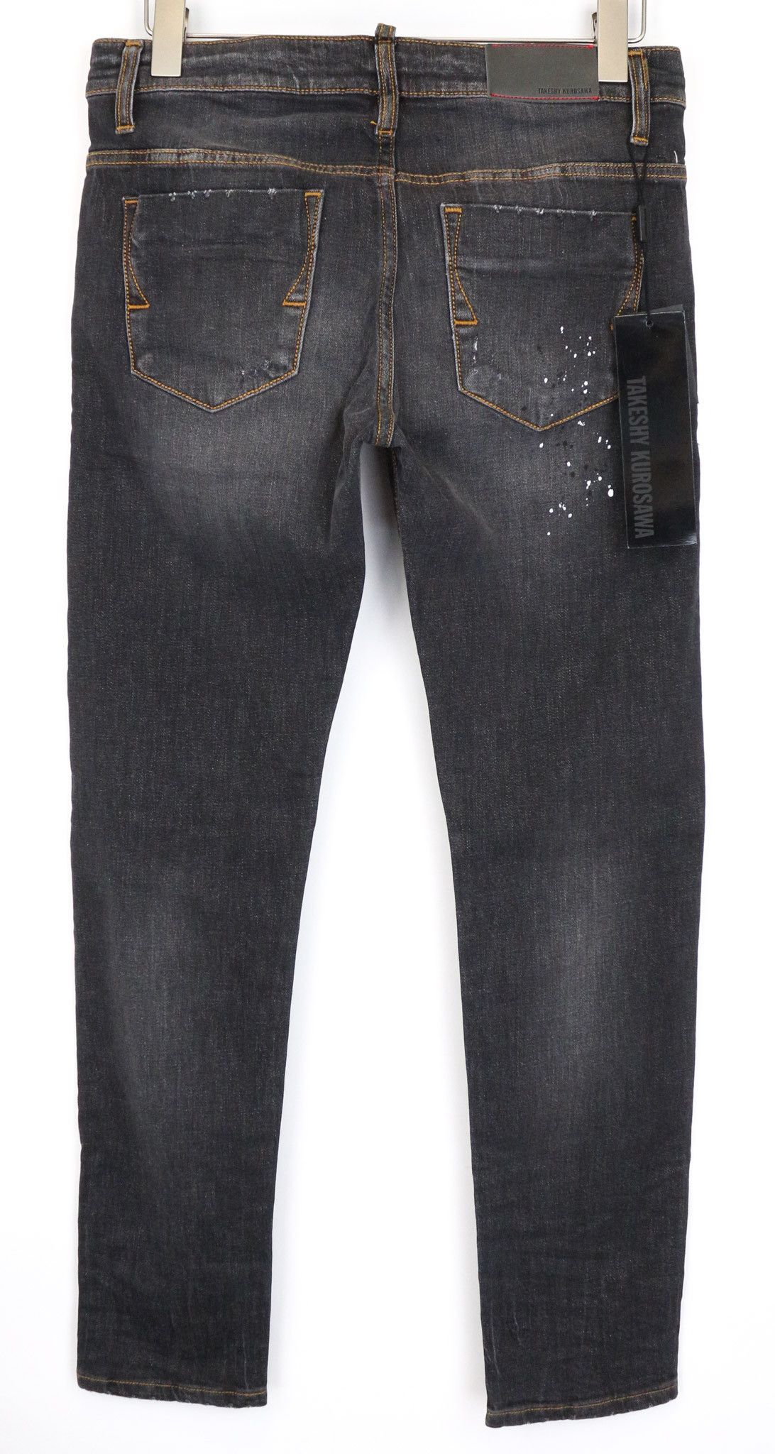 Takeshy Kurosawa W32 Dark Grey Cotton Stretch Slim Painted Jeans 75850 Size US 32 / EU 48 - 2 Thumbnail