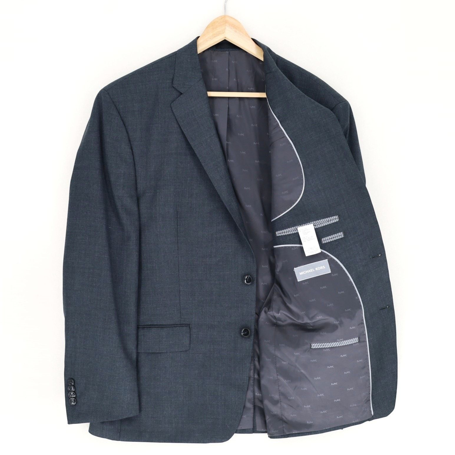 Michael Kors Michael Kors Men's Grey Wool Kaplan Suit Blazer Size 46R Size 46R - 6 Thumbnail
