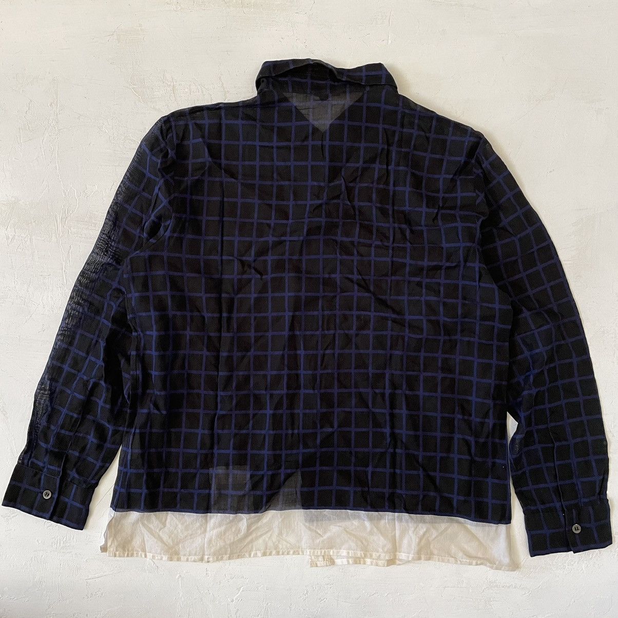 Dries Van Noten Dries Van Noten Womens Transparent Checkered Shirt Size 44 Size M / US 6-8 / IT 42-44 - 3 Thumbnail