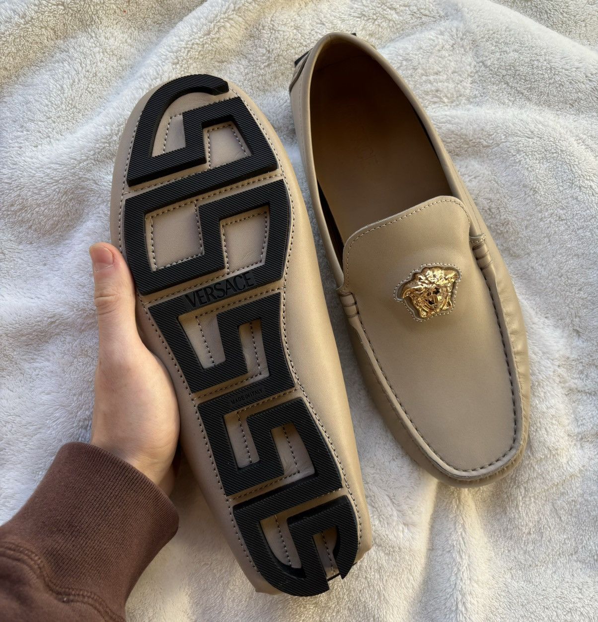 Versace Versace Tan Medusa Head Leather Loafers Size US 9 / EU 42 - 4 Thumbnail