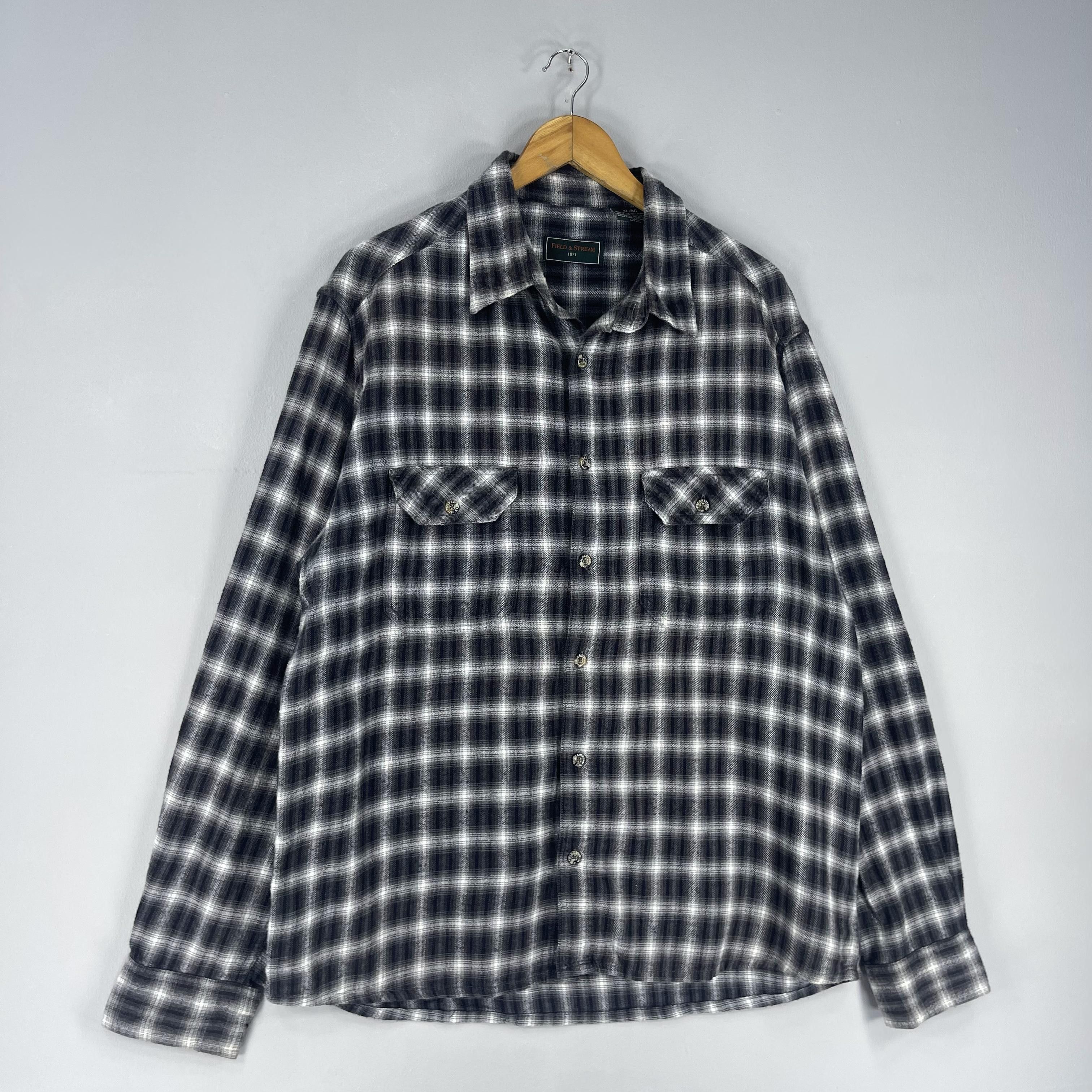 Flannel Vintage Plaid Shadow Double Pocket Flannel Button Up Size US XL / EU 56 / 4 - 3 Thumbnail