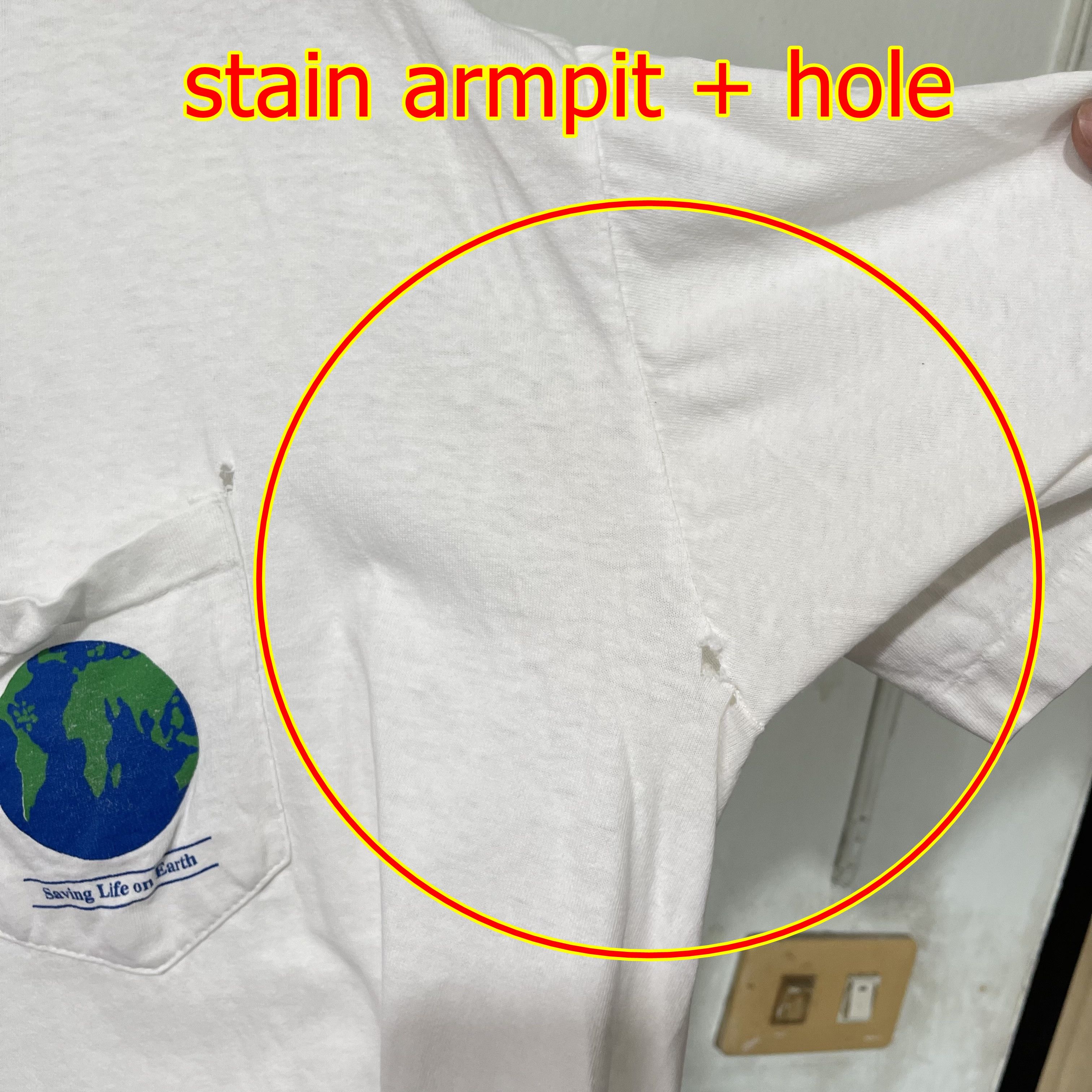 Vintage Vintage 90s Saving Life on Earth Pocket Tee Size US XL / EU 56 / 4 - 12 Thumbnail