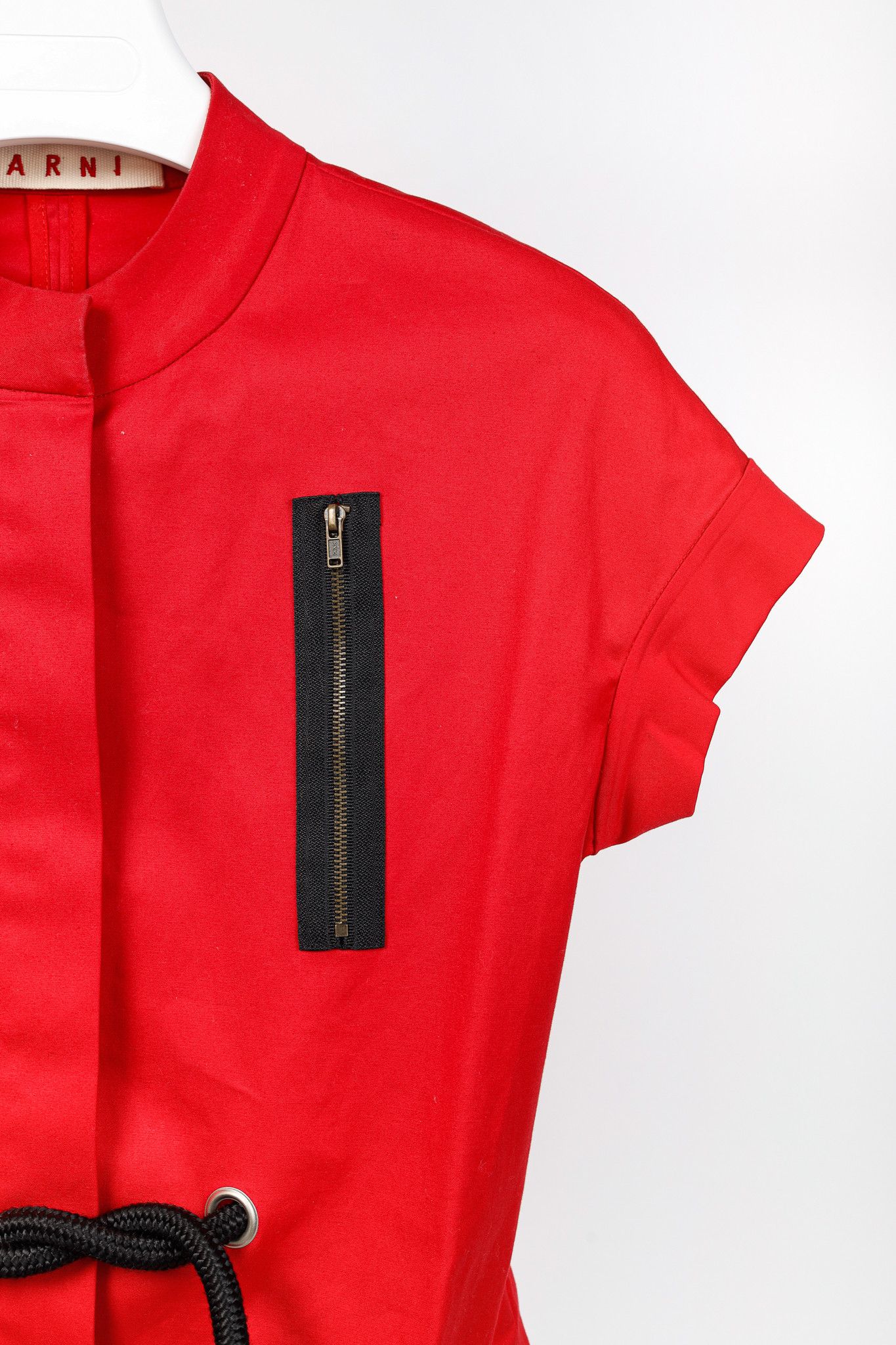 Marni Marni SS/07 Runway Red Stretch-Cotton Waist-Tie Dress Size S / US 4 / IT 40 - 5 Thumbnail