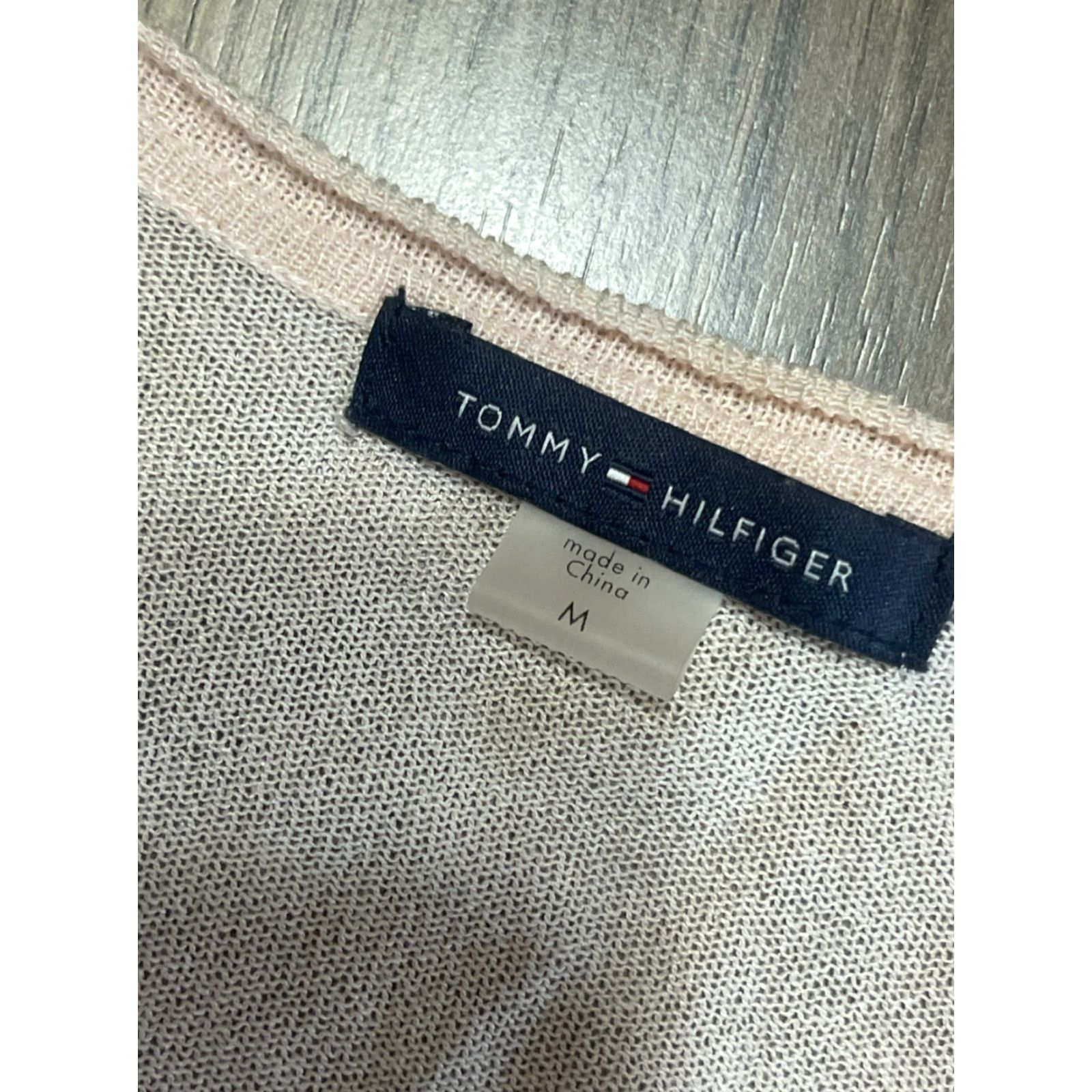 Tommy Hilfiger Tommy Hilfiger Sweater Cardigan, Women, Size Medium, Open 3/4 Sleeve, Pink, Casual, Regular Fit, Solid Pattern, Fall Spring Summer, Womens Size M / US 6-8 / IT 42-44 - 7 Thumbnail