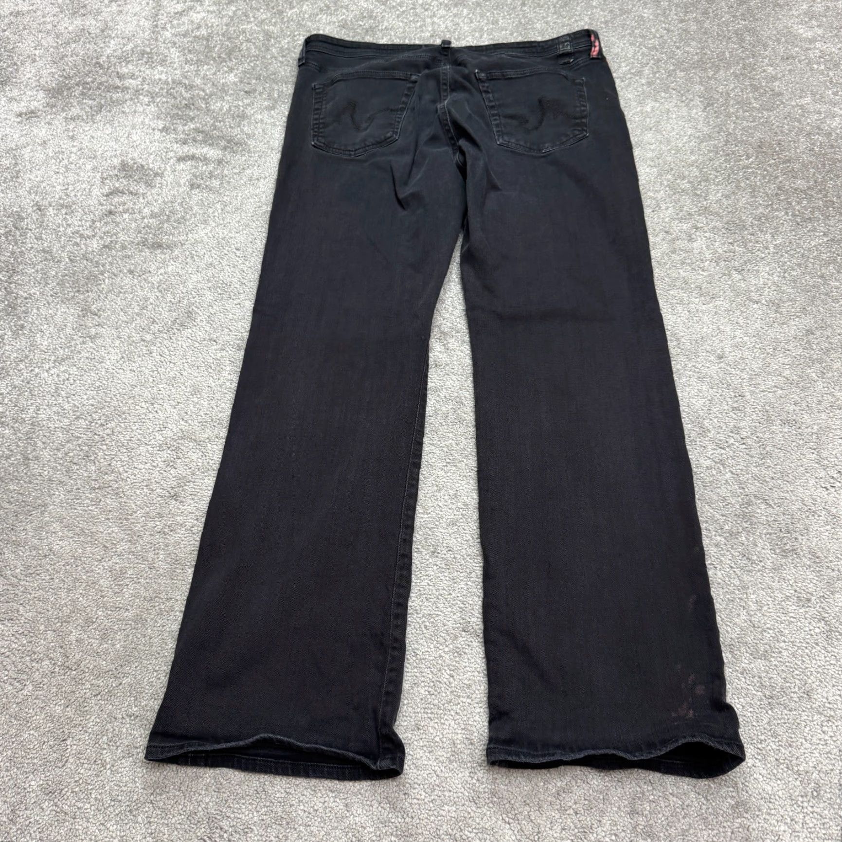 Denime AG Adriano Goldschmied Slim Straight Jeans Mens 36x32 Black Denim Casual Streetwear Size US 36 / EU 52 - 2 Thumbnail