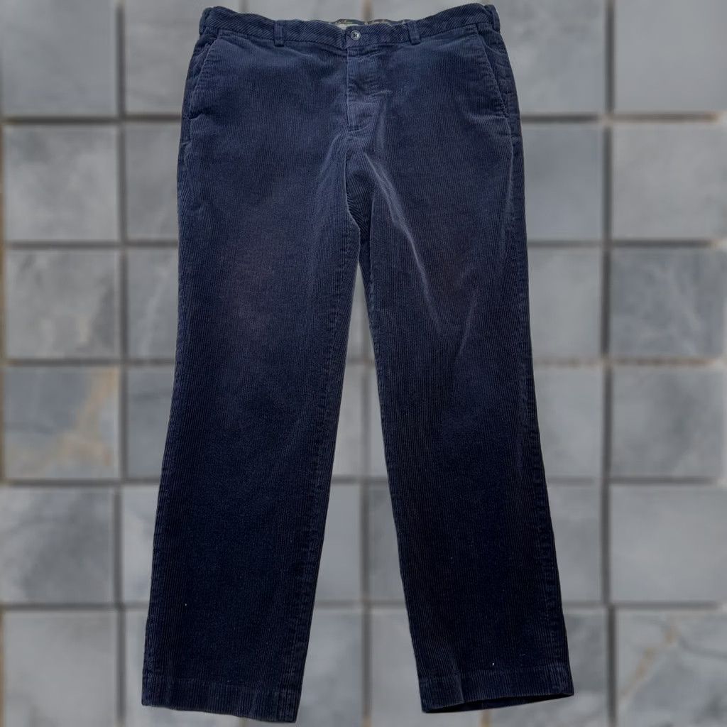 Brooks Brothers Brooks Brothers Corduroy Pants Mens 40x32 Navy Clark Fit Wide Wale Trouser Pants Mens Regular Inseam 30in Cotton Spandex Blue Classic Chino Styling Size US 40 / EU 56 - 1 Thumbnail