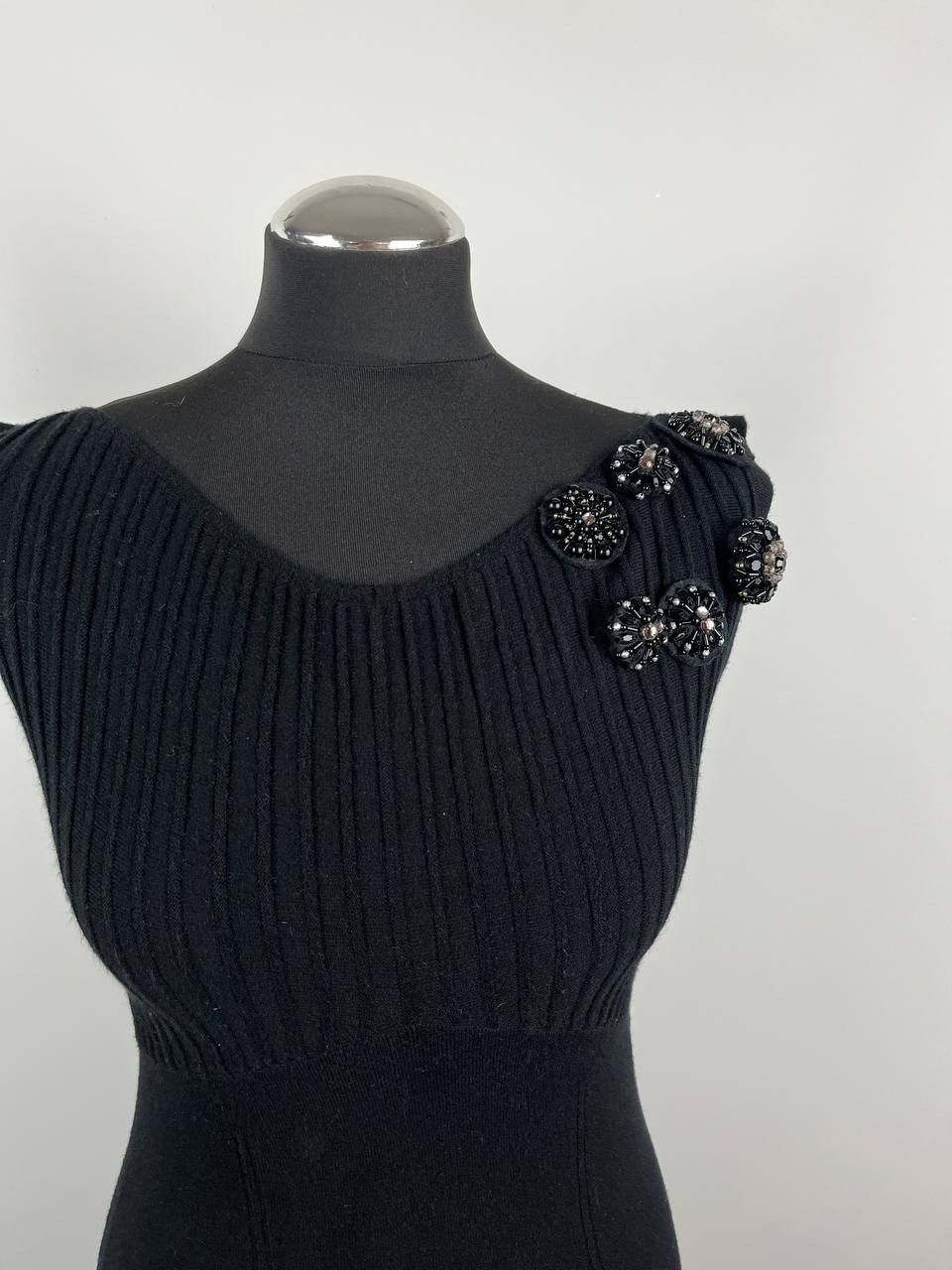 Roberto Cavalli Class Roberto Cavalli Black Knit Midi Dress Womens Size S / US 4 / IT 40 - 4 Thumbnail