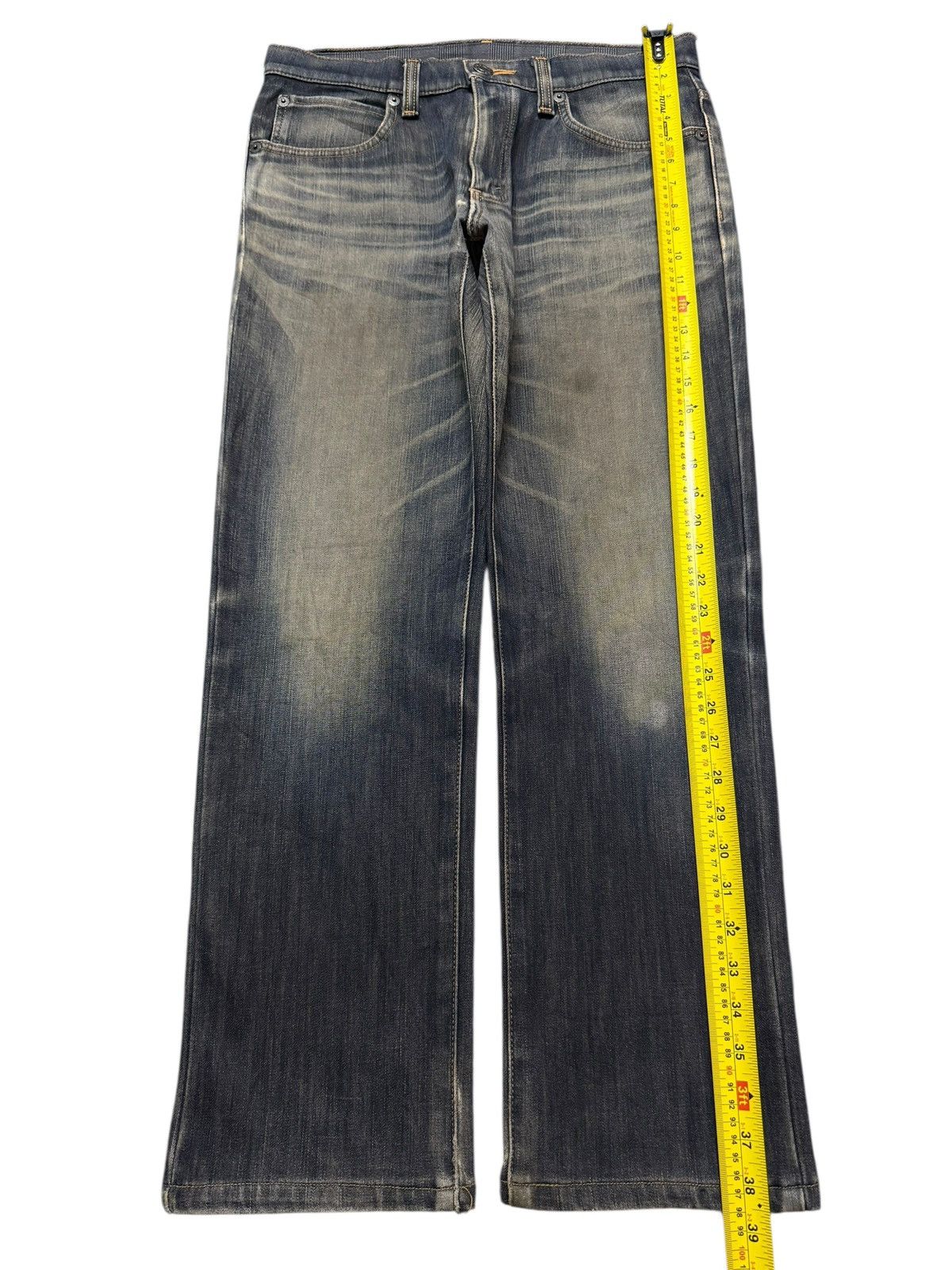 Edwin Vintage 90s Japan Edwin 503 Wild Fire Faded Wash Whiskers Size US 32 / EU 48 - 10 Thumbnail