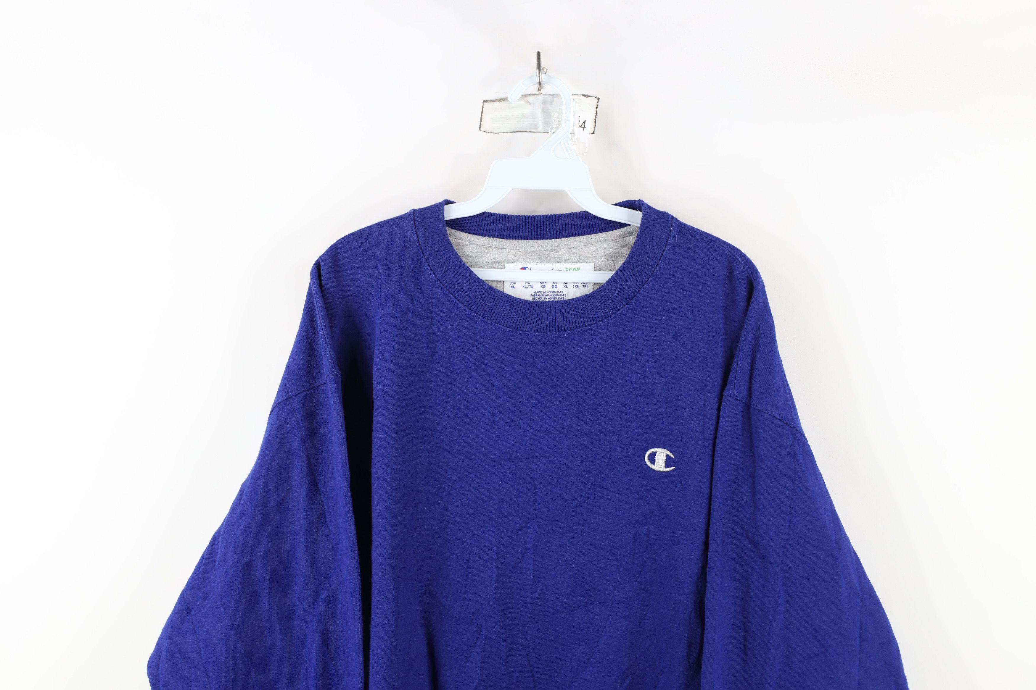 Champion × Vintage Vintage Y2K Champion Classic Logo Crewneck Sweatshirt Blue Size US XL / EU 56 / 4 - 2 Thumbnail