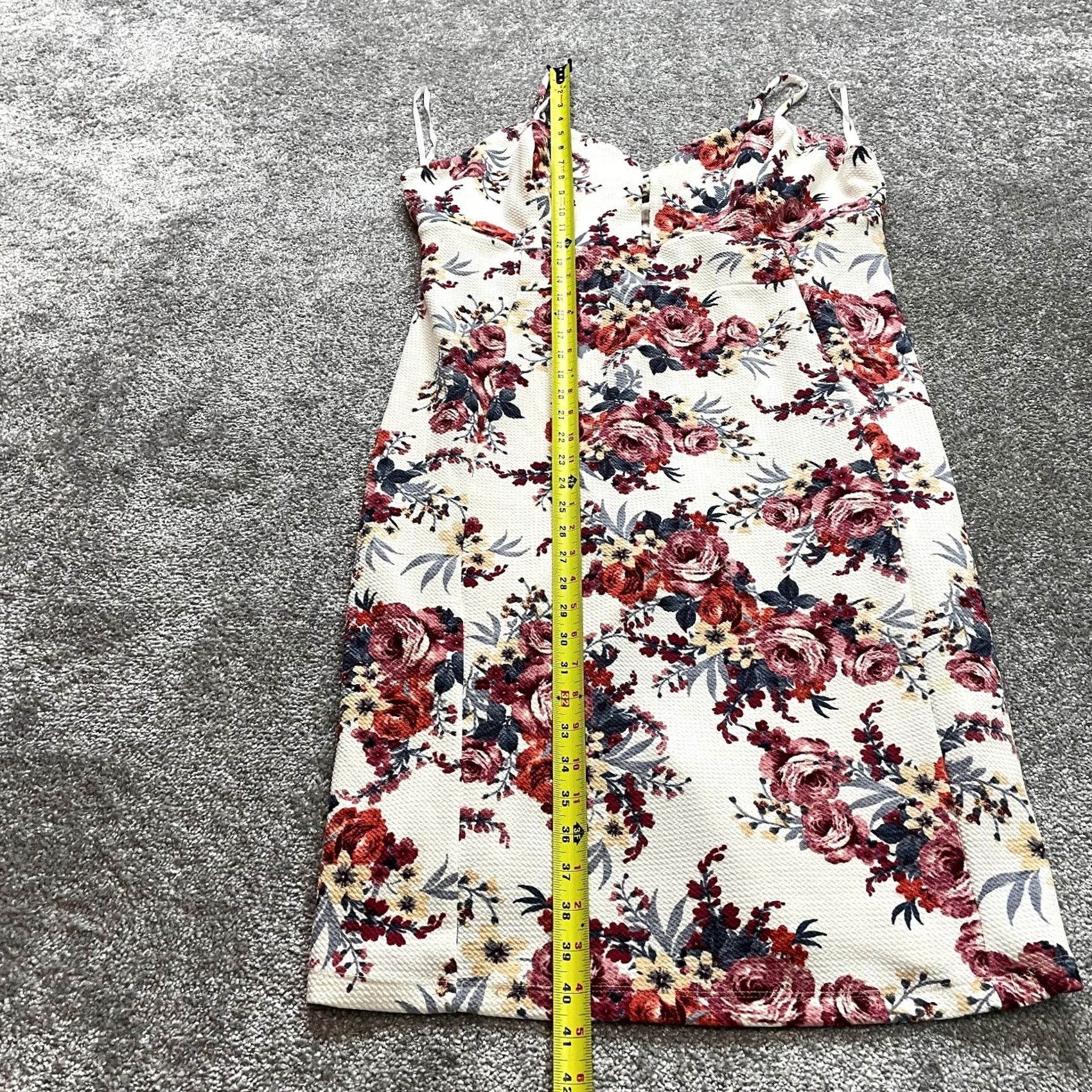 Vintage Love J Shift Dress Womens Plus 2X White Floral Midi Sleeveless Polyester Size XXL / US 16-18 / IT 52-54 - 2 Thumbnail