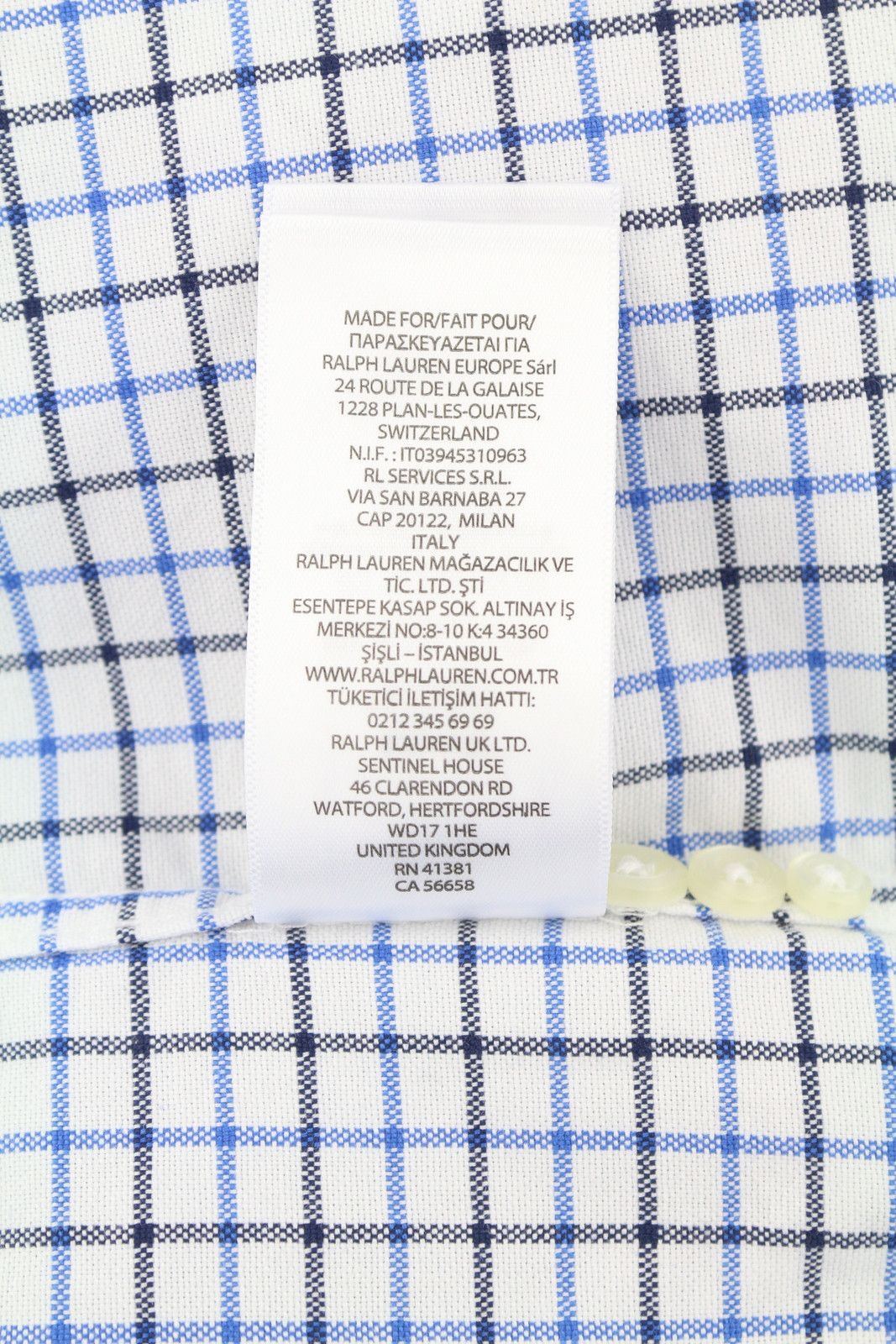 Ralph Lauren S White Check Custom Fit Button-Down Neck Logo 87003 Size US S / EU 44-46 / 1 - 8 Thumbnail