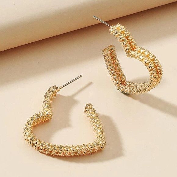 Other Women Stainless Steel Heart Shape Earrings Size ONE SIZE - 4 Thumbnail