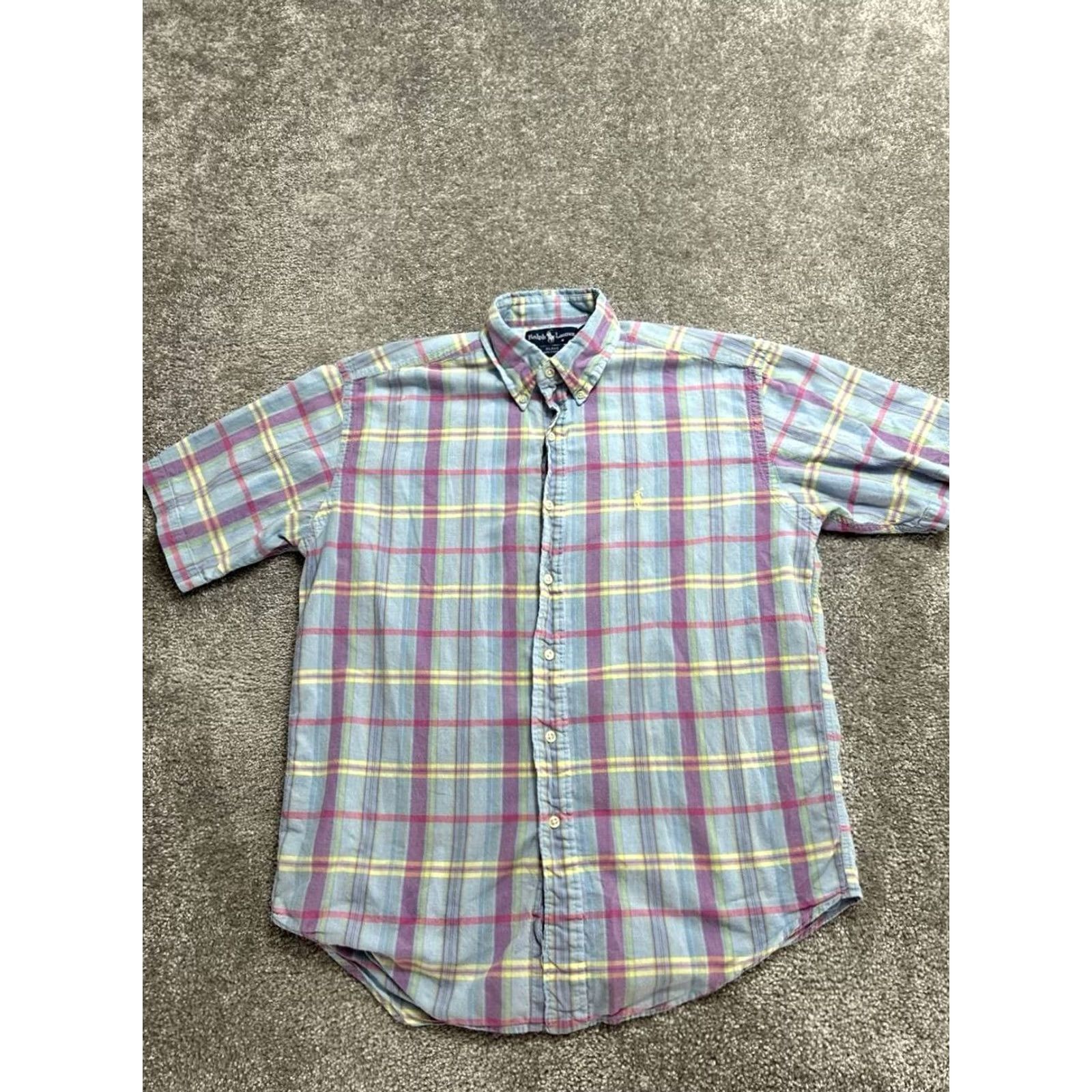 Ralph Lauren Ralph Lauren Blake Shirt Mens Medium Blue Plaid Cotton Pony Logo Button Down Size US M / EU 48-50 / 2 - 2 Thumbnail