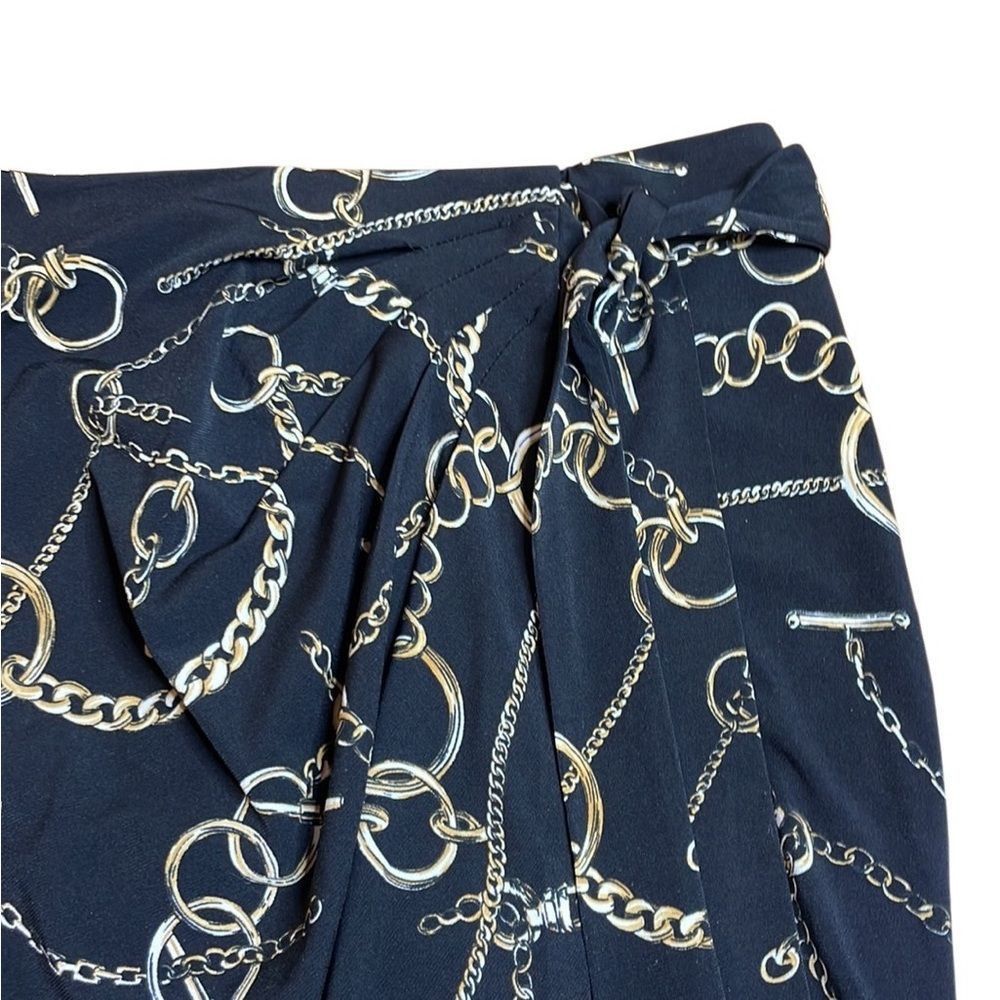 Vintage NWT Y2K vintage Cache black chain mini skirt Jersey Small ti Size 28" / US 6 / IT 42 - 5 Thumbnail