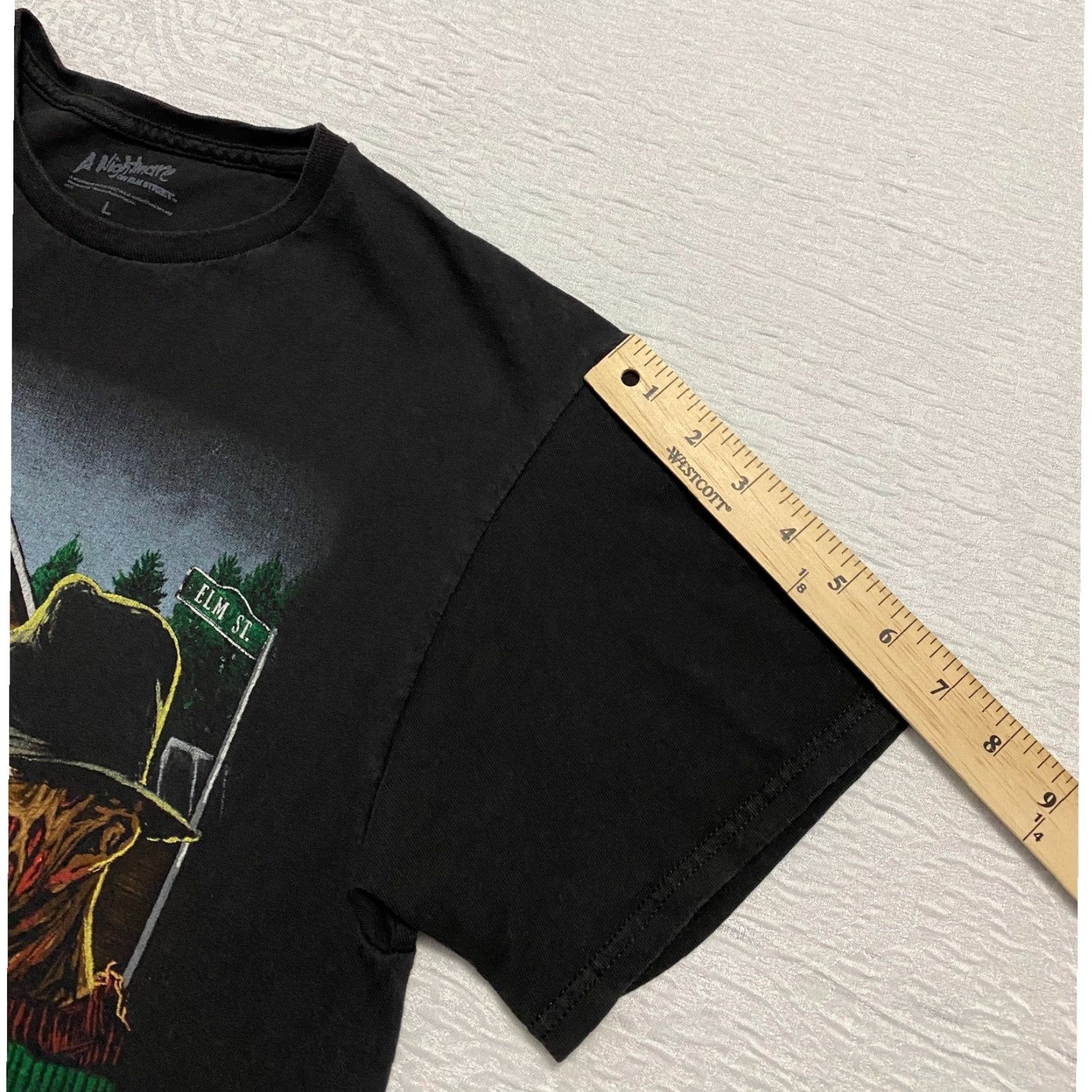 Vintage A Nightmare on Elm Street Freddy Krueger Jason Voorhees Graphic T Shirt Men L Black Crew Neck Short Sleeve Cotton Vintage No Size US L / EU 52-54 / 3 - 6 Thumbnail