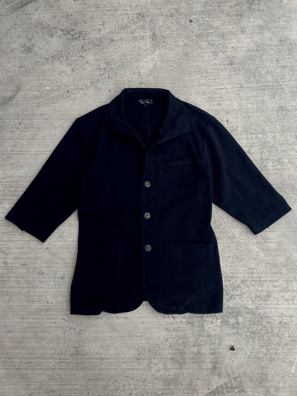 Japanese Brand 2000s japanese bernings sho blazer 3/4 sleeve yohji yamamoto Size L / US 10 / IT 46 - 1 Thumbnail