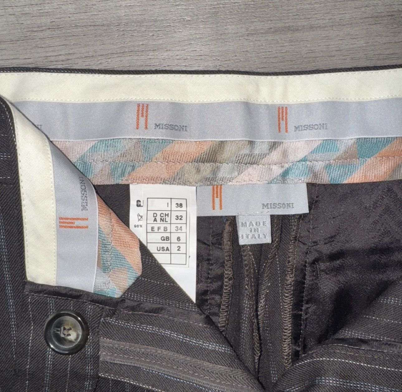 Missoni VTG Missoni Women’s Striped Dress Pants Size 2 Made In Italy Size 26" / US 2 / IT 38 - 3 Thumbnail