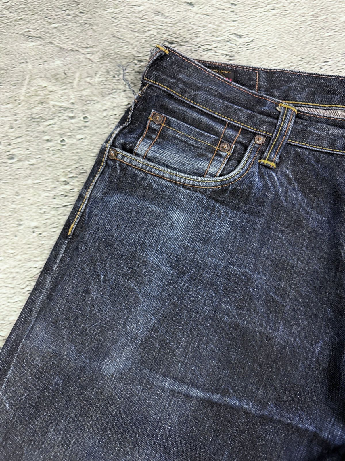 Evisu Evisu jeans yellow daicock big logo blue selvedge denim Size US 30 / EU 46 - 11 Thumbnail