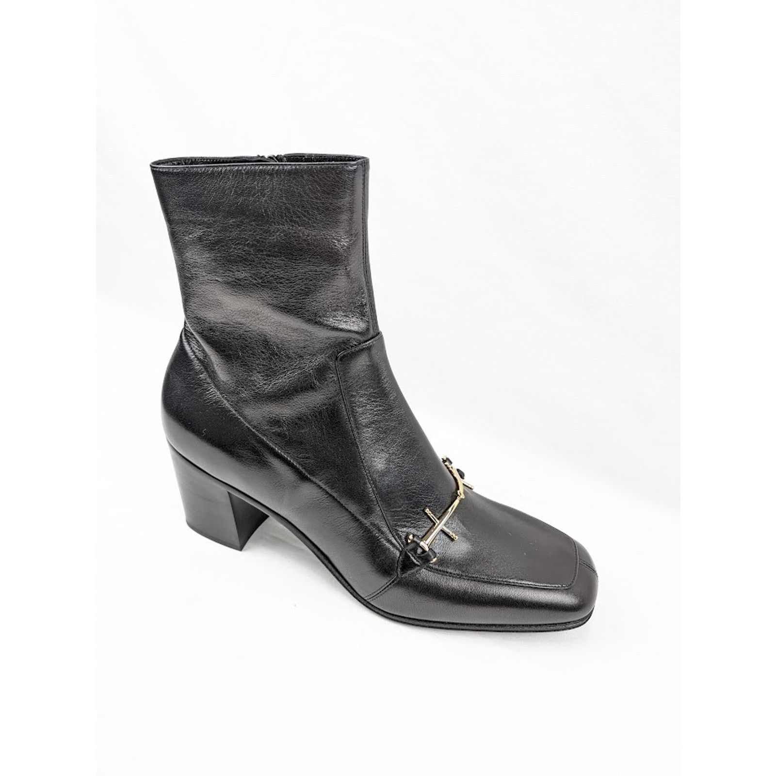 Saint Laurent Paris o1rshd1 Beau 75 Horsebit Boots in Black 43 Size US 10 / EU 43 - 2 Thumbnail