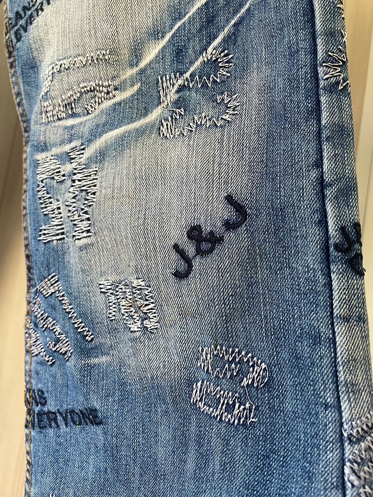 Japanese Brand × Vintage Crazy Vintage Y2K Archive Avant Garde Blue Denim Jeans Size US 30 / EU 46 - 9 Thumbnail