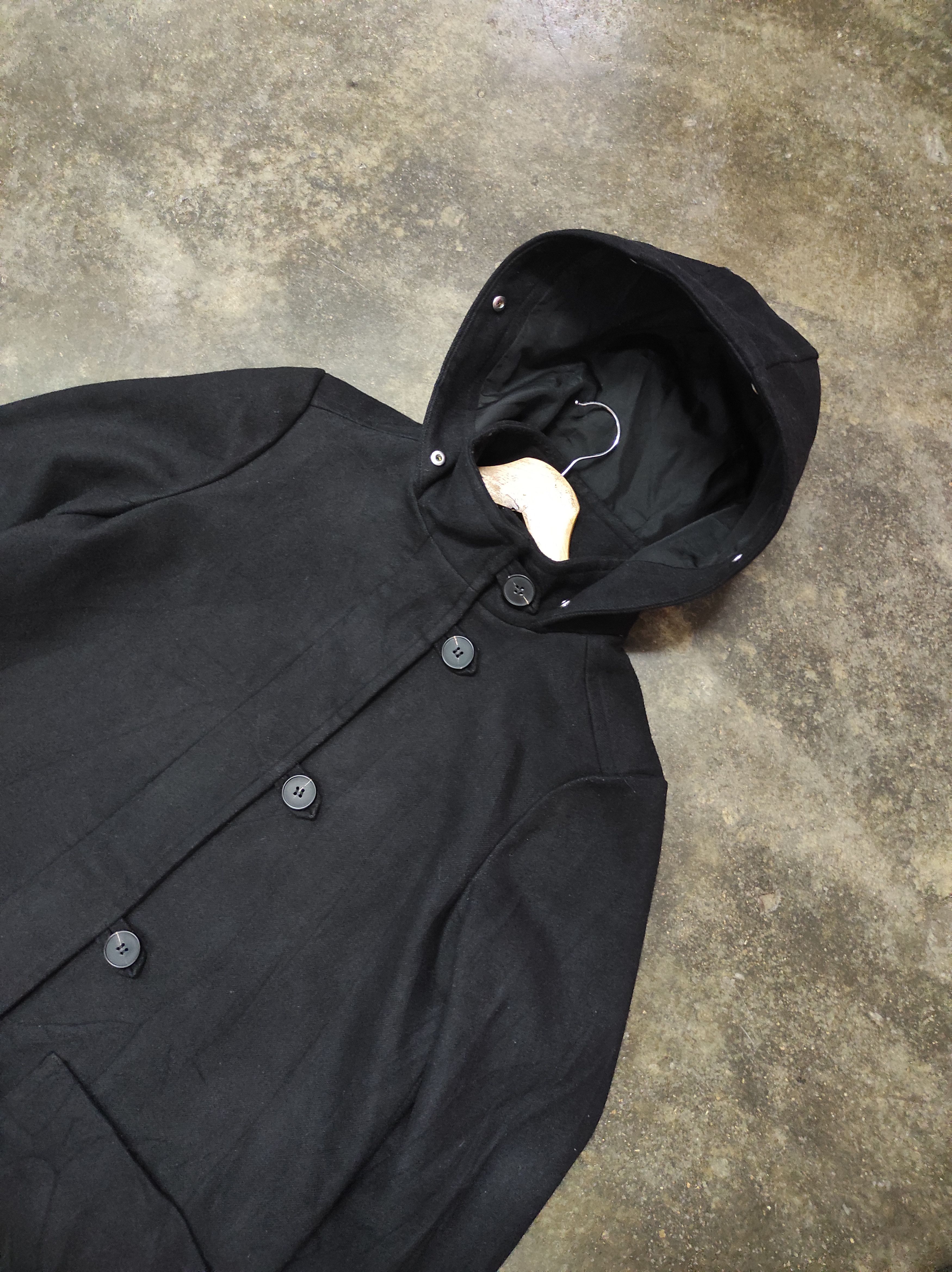 Japanese Brand × Zara ZARA BLACK OVERCOAT LONG JACKET HOODED Size M / US 6-8 / IT 42-44 - 3 Thumbnail