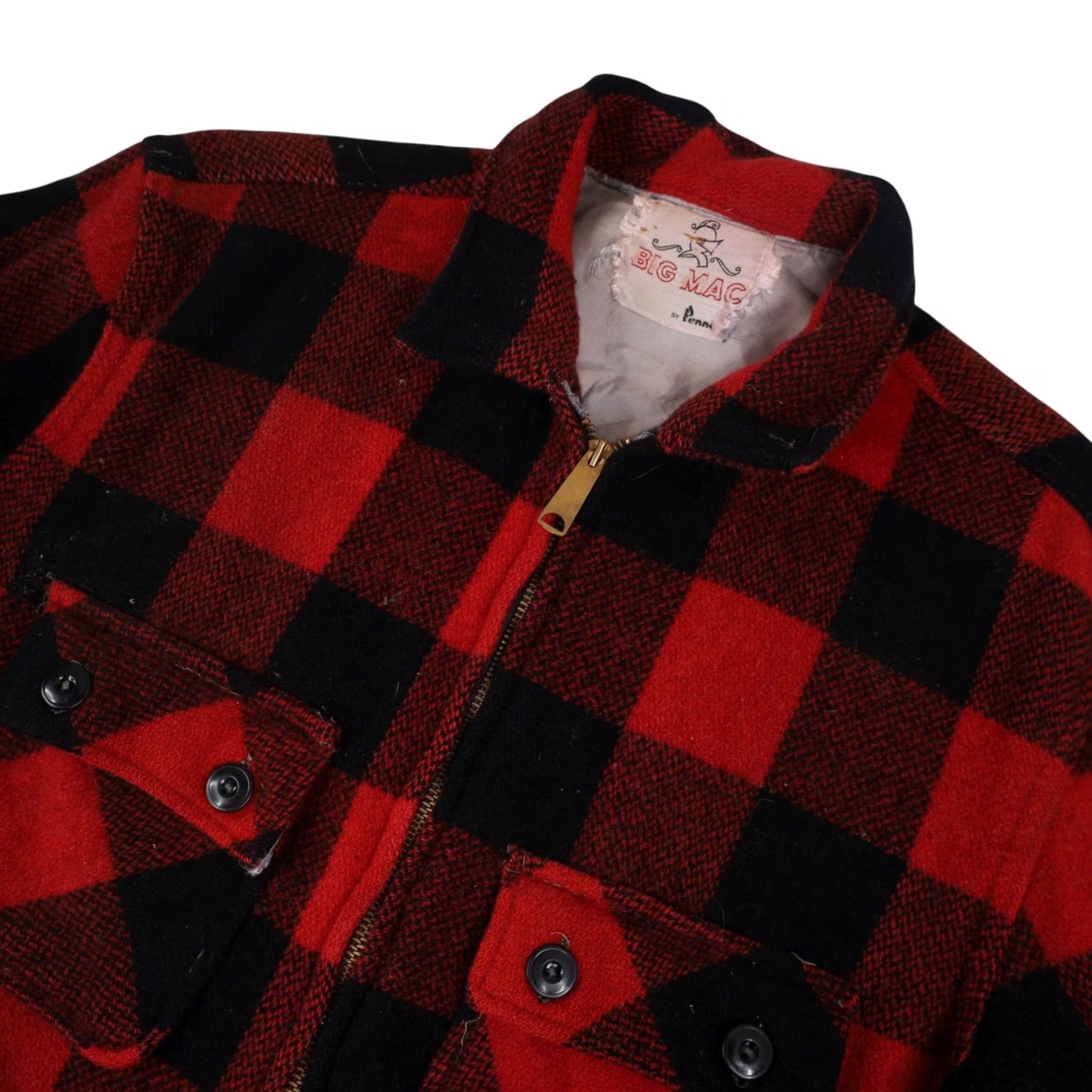 Vintage VINTAGE J.C. PENNY'S Big Mac Wool Buffalo Plaid Jacket Mens Wool Overcoat Jacket M Red Size US M / EU 48-50 / 2 - 4 Thumbnail