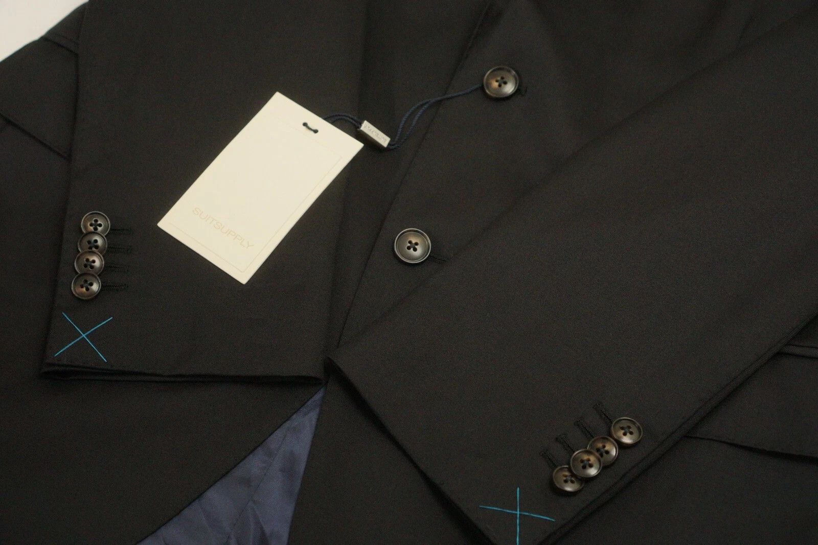 Suitsupply Men Suitsupply Suit Napoli Black REDA Wool S110 98 UK/US40L Size 40L - 5 Thumbnail