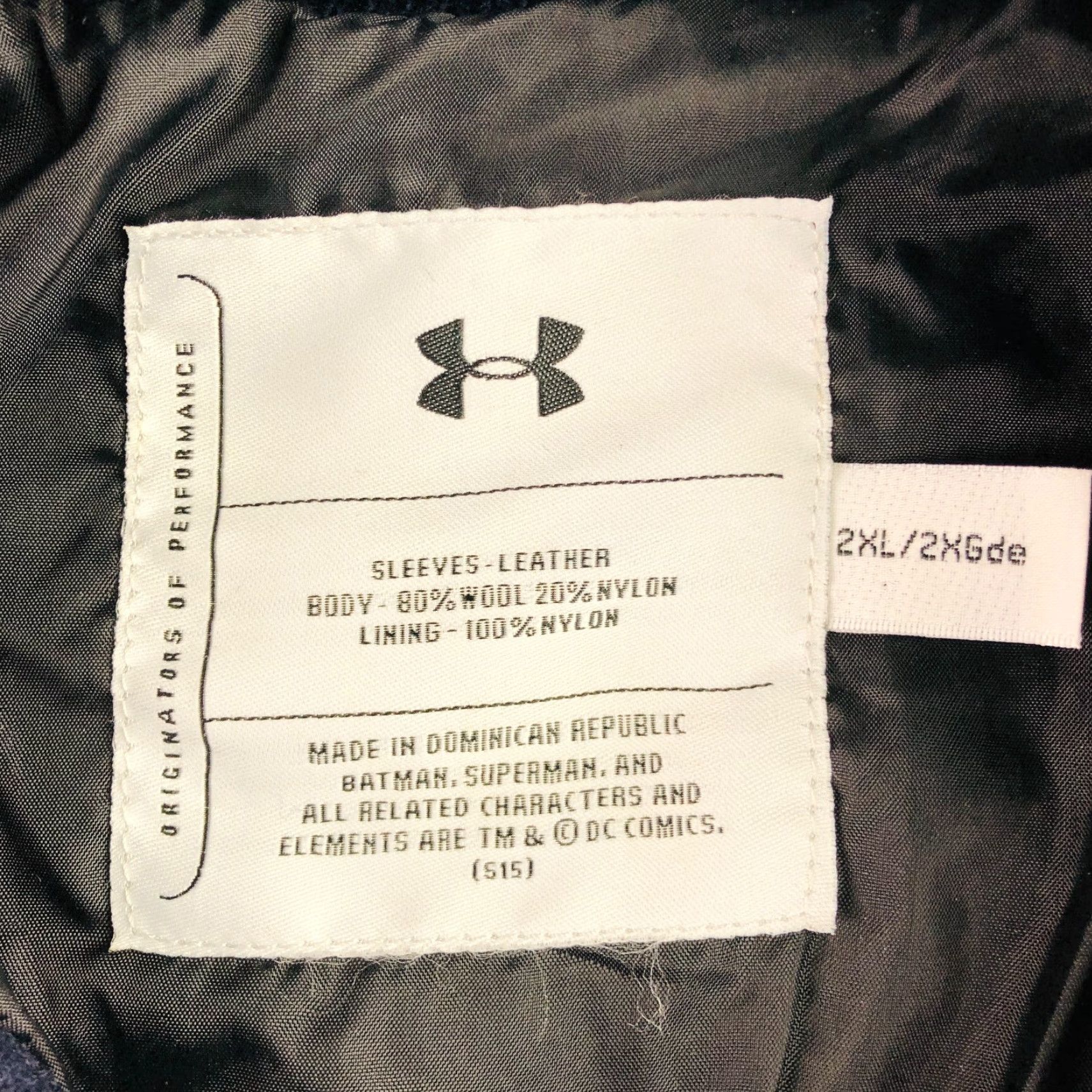 Under Armour Under Armour Metropolis Alter Ego Varsity Jacket Navy/White 2XL Mens Wool/Nylon Snap Button Pockets Leather Arms Regular Size Guide Size US XXL / EU 58 / 5 - 3 Thumbnail