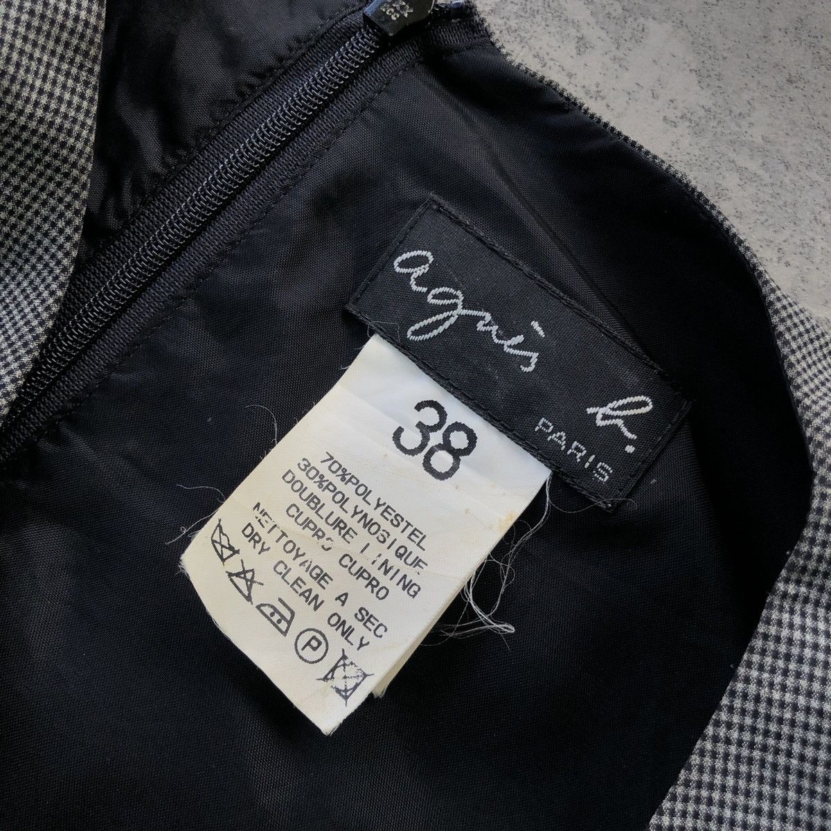 Designer × Vintage × agnes b. Agnes B Women's Shift Dress Sleeveless Black Houndstooth EUC Size XS / US 0-2 / IT 36-38 - 5 Thumbnail