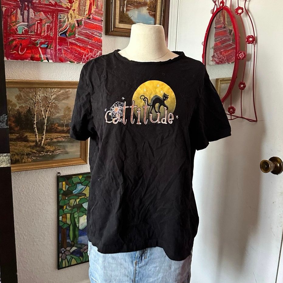Other happy halloween catitude black graphic shirt Size L / US 10 / IT 46 - 1 Thumbnail
