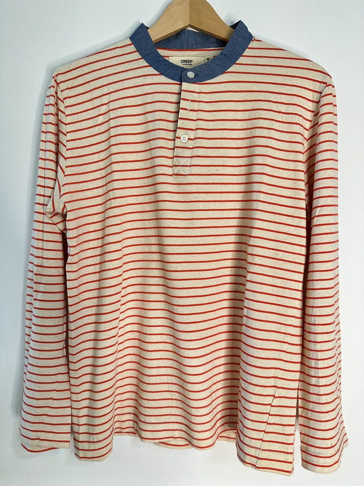 Creep CREEP Henley - Cream/Red Stripe - M Size US M / EU 48-50 / 2 - 1 Thumbnail