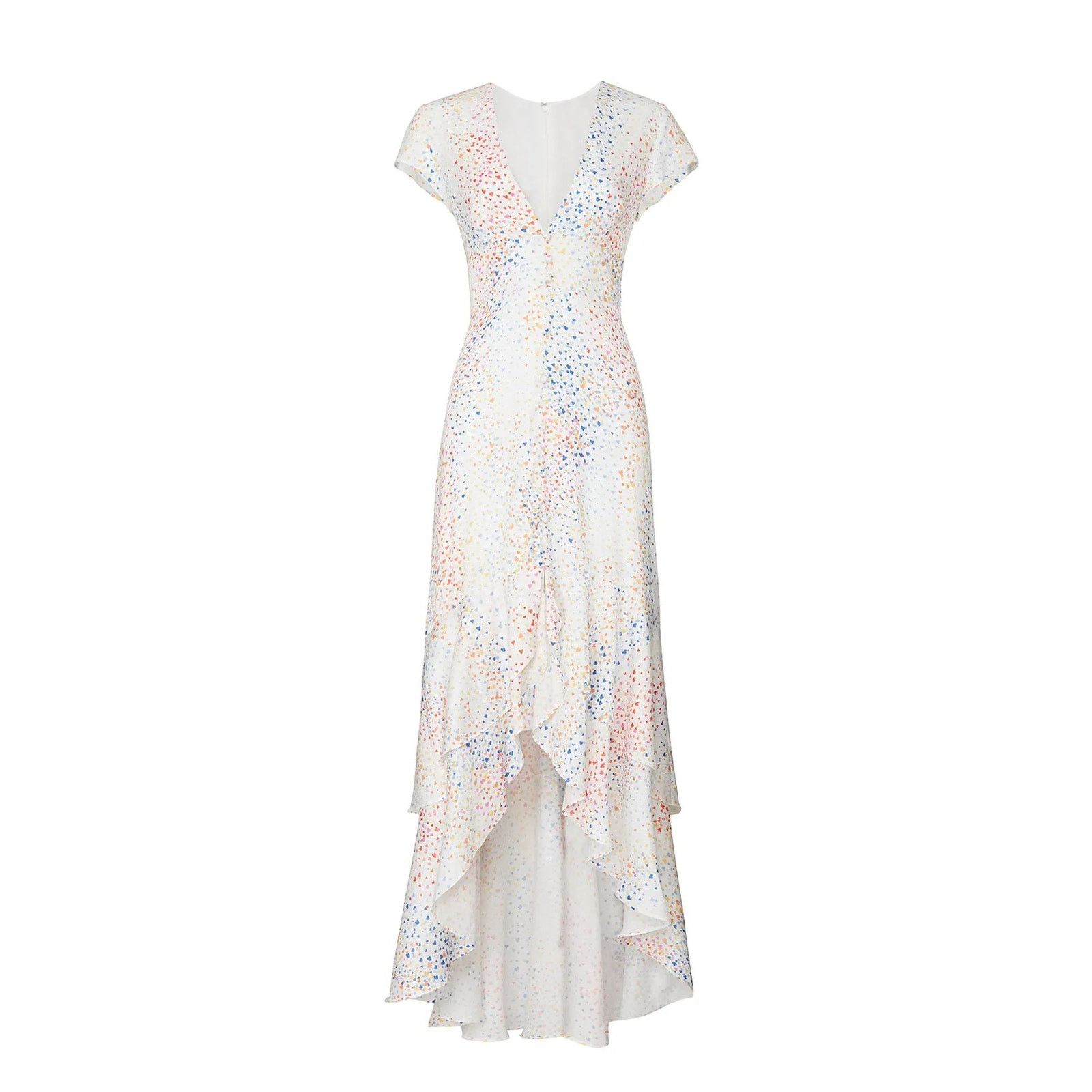 Hutch Hutch Multi Heart V-Neck High-Low Dress in White – Size 18W Size XXL / US 16-18 / IT 52-54 - 10 Thumbnail