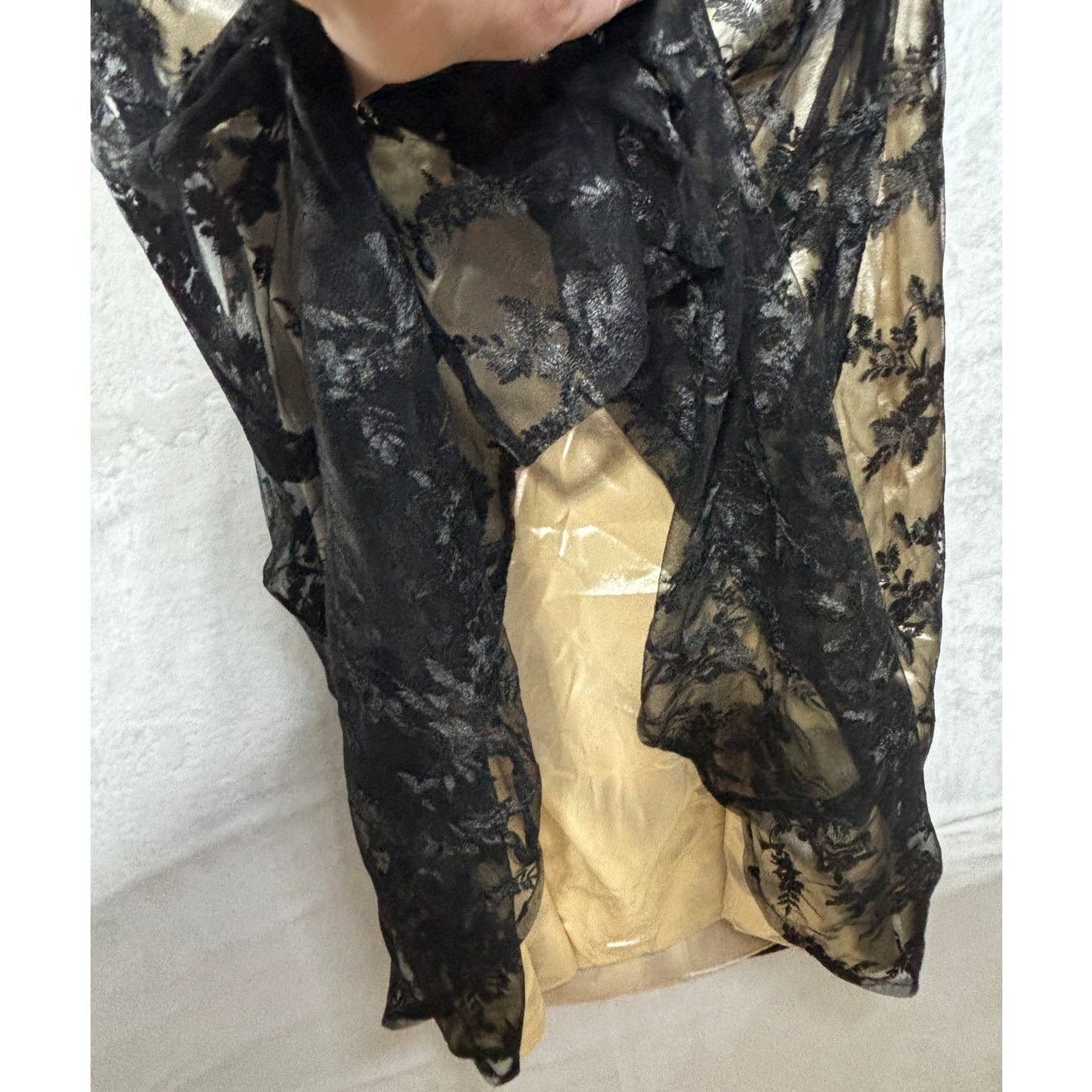 Other HEBEOS Strapless Trumpet Black Lace Over Gold Satin | NWOT Size XL / US 12-14 / IT 48-50 - 12 Thumbnail