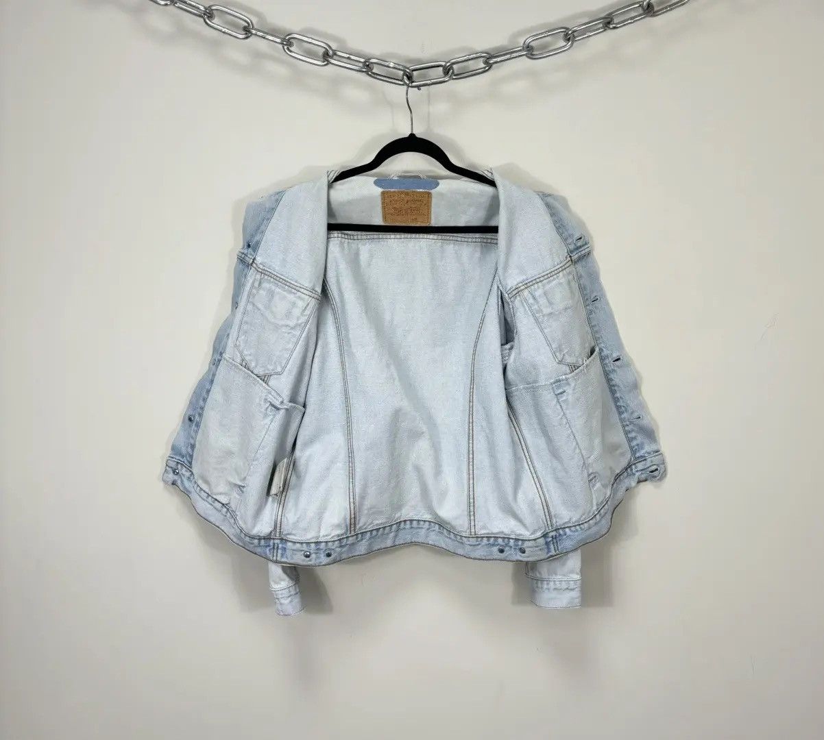 Levi's × Vintage Vintage 90s Levi’s USA Faded Light Blue Hype Denim Jacket Size US M / EU 48-50 / 2 - 2 Thumbnail