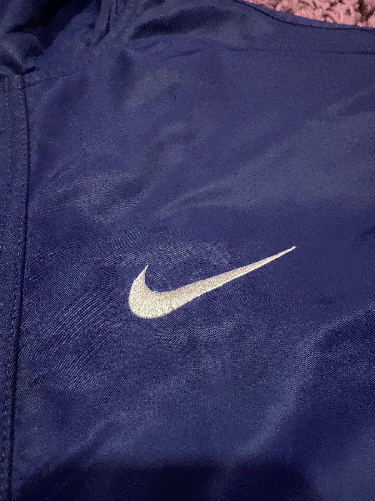 Nike × Vintage Vintage 90s Nike Parkas Long Jacket Back Big Swoosh Size US L / EU 52-54 / 3 - 4 Thumbnail