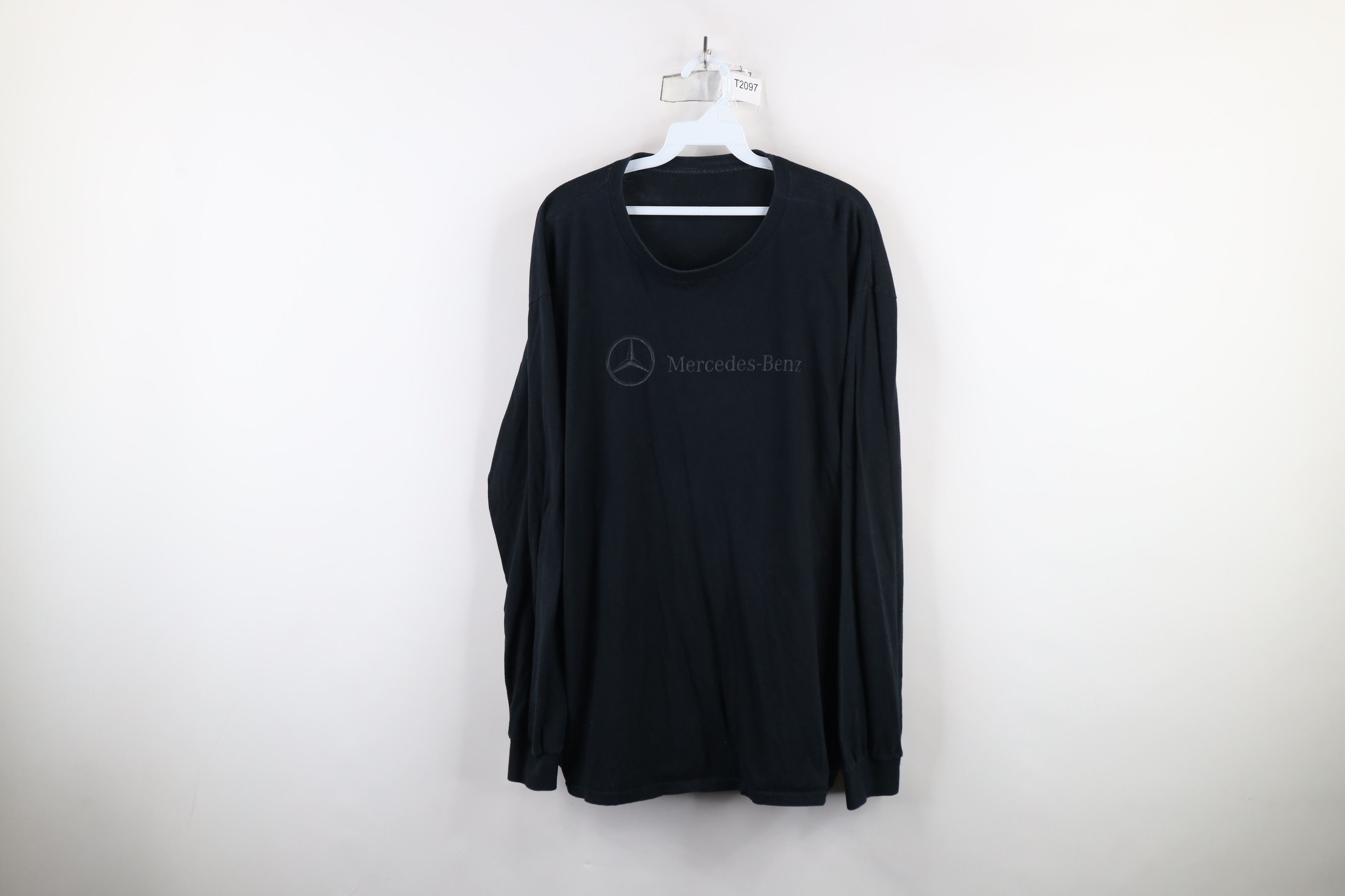 Vintage Vintage 90s Mercedes Benz Spell Long Sleeve T-Shirt Black Size US XXL / EU 58 / 5 - 1 Thumbnail
