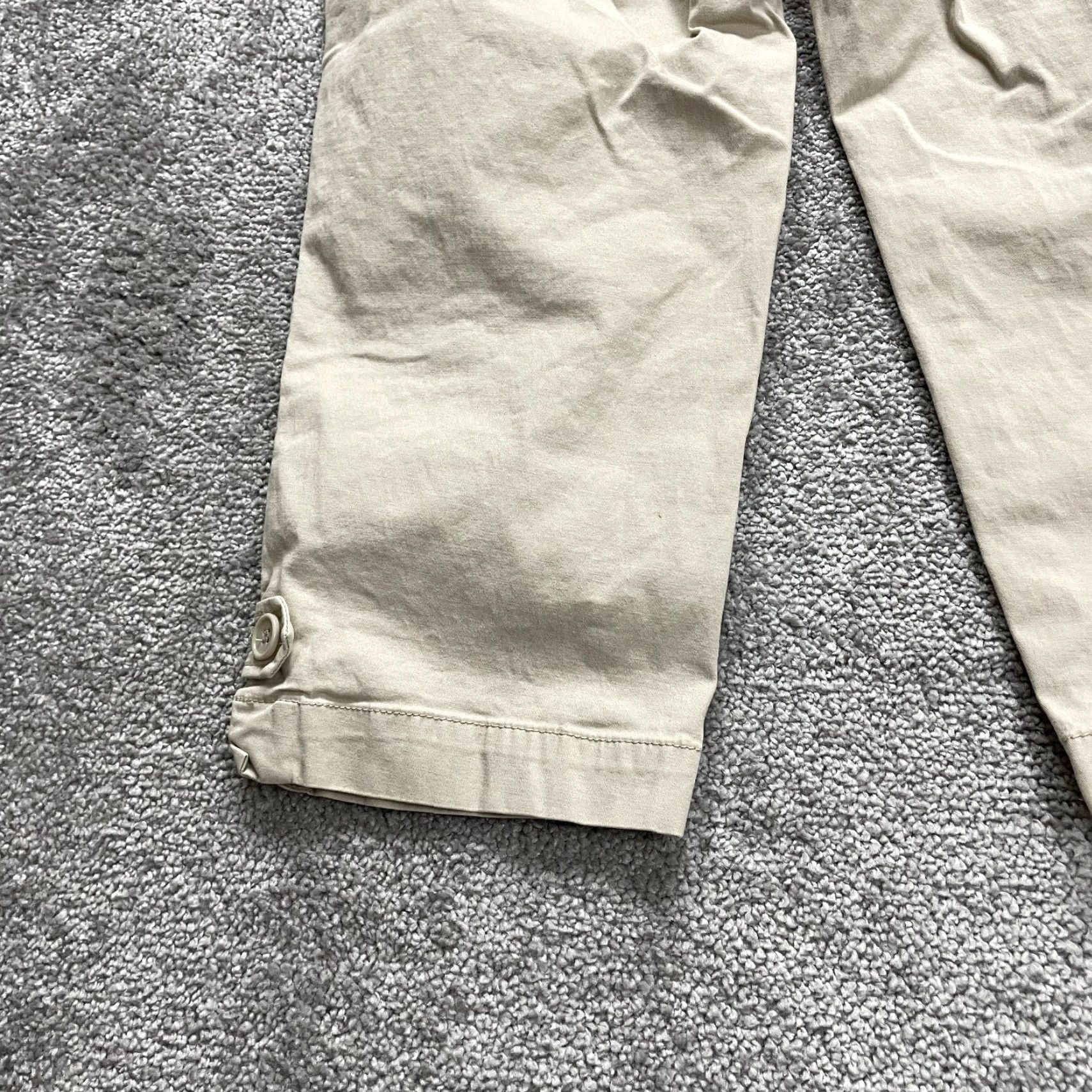 Talbots VINTAGE Talbots Cropped Pants Womens Petite 6P Beige Cotton Blend Straight Leg Casual Office Wear 30x19 Size 28" / US 6 / IT 42 - 4 Thumbnail