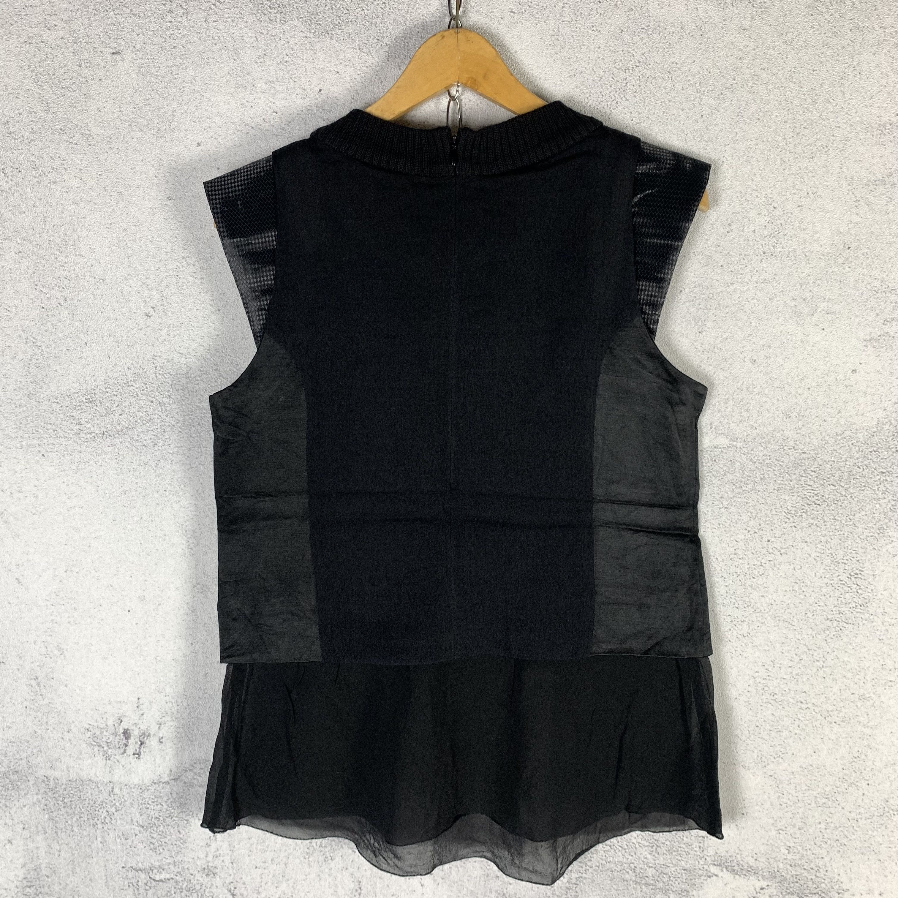 Undercover Undercover Black Sleeveless Layered Mesh Top Size S / US 4 / IT 40 - 4 Thumbnail