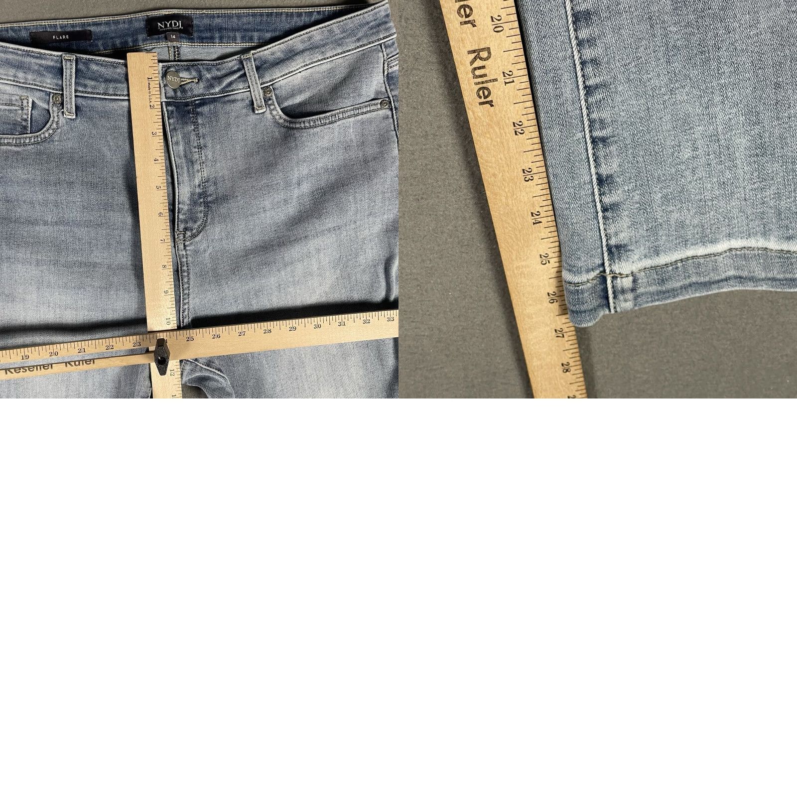 NYDJ NYDJ Jeans Flared Light Wash Size 14 Lift Tuck Technology Afterglow Cotton Blend Women Light blue Size 36" / US 14 / IT 50 - 9 Thumbnail