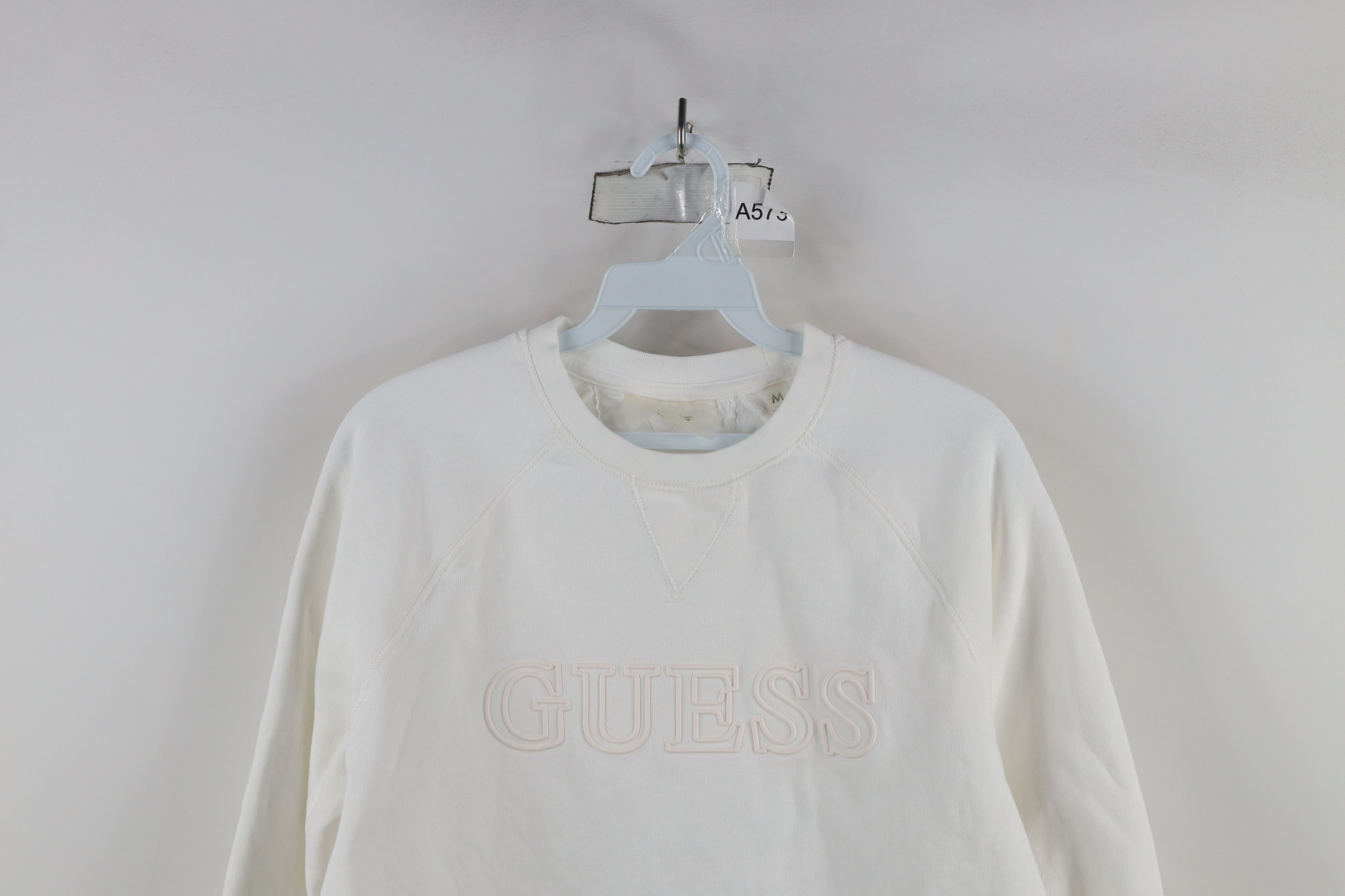 Guess × Vintage Vintage 90s Y2K Guess Spell Out Crewneck Sweatshirt White Size US M / EU 48-50 / 2 - 2 Thumbnail